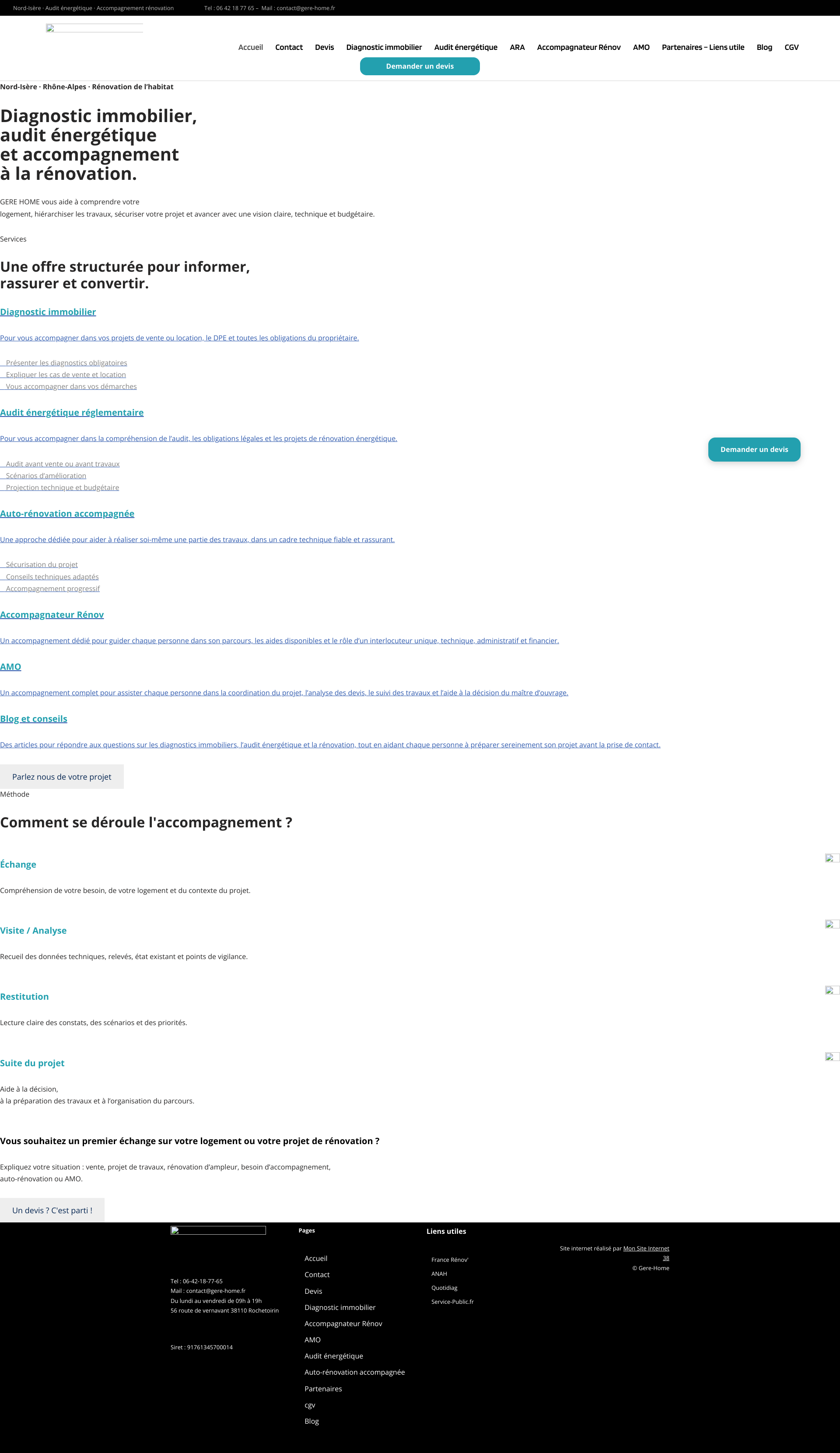 Aperçu du site