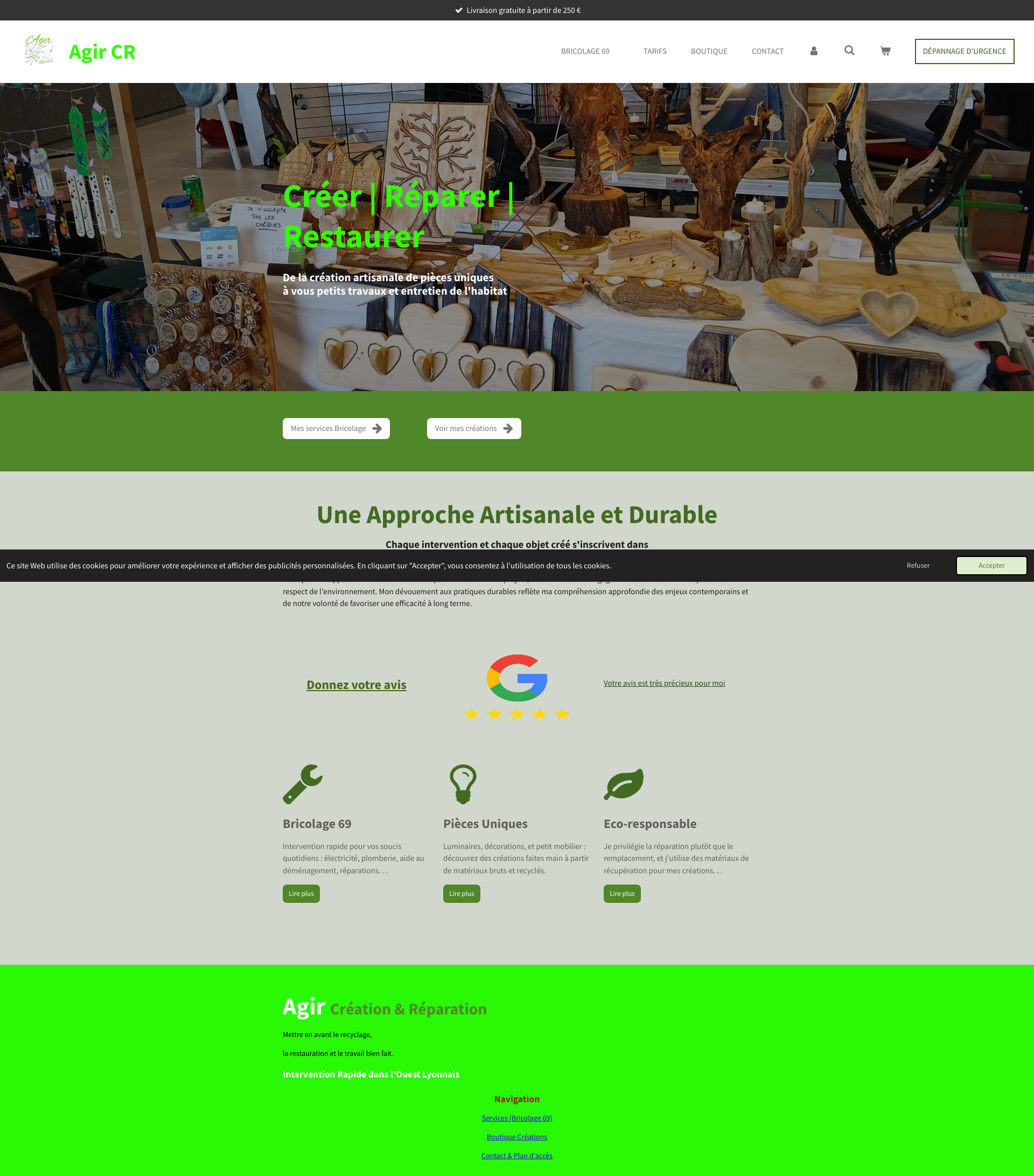 Aperçu du site