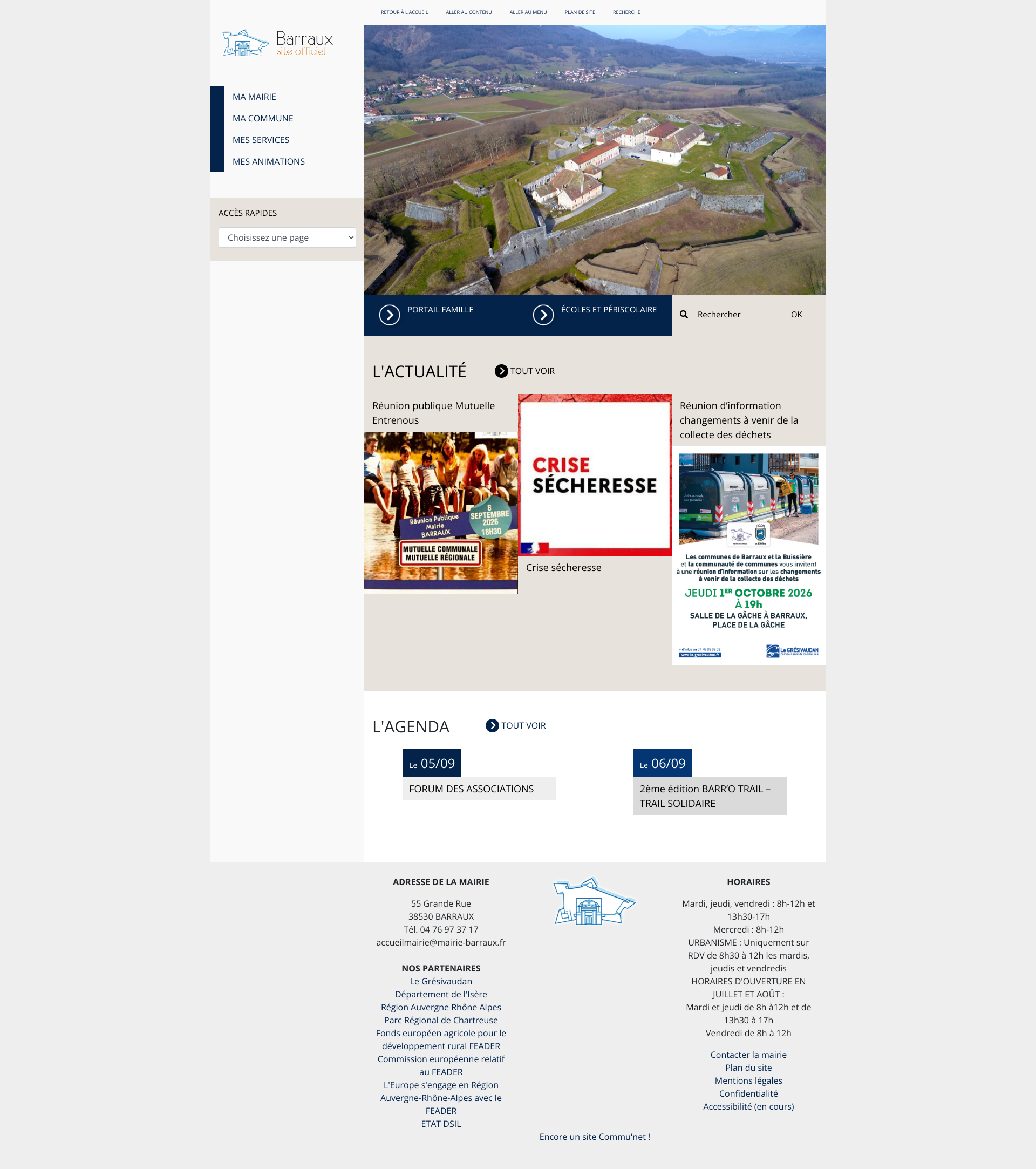 Aperçu du site