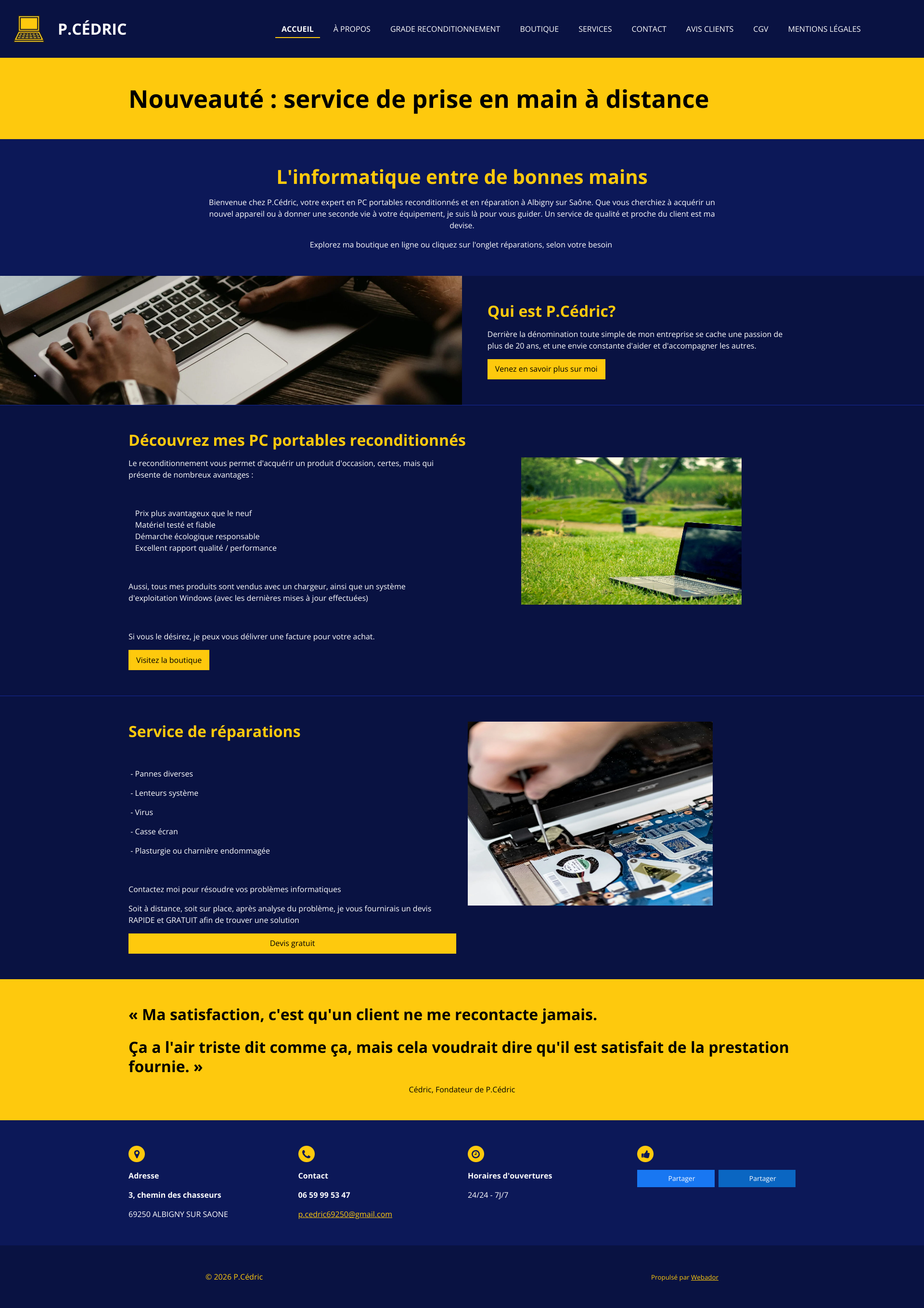 Aperçu du site