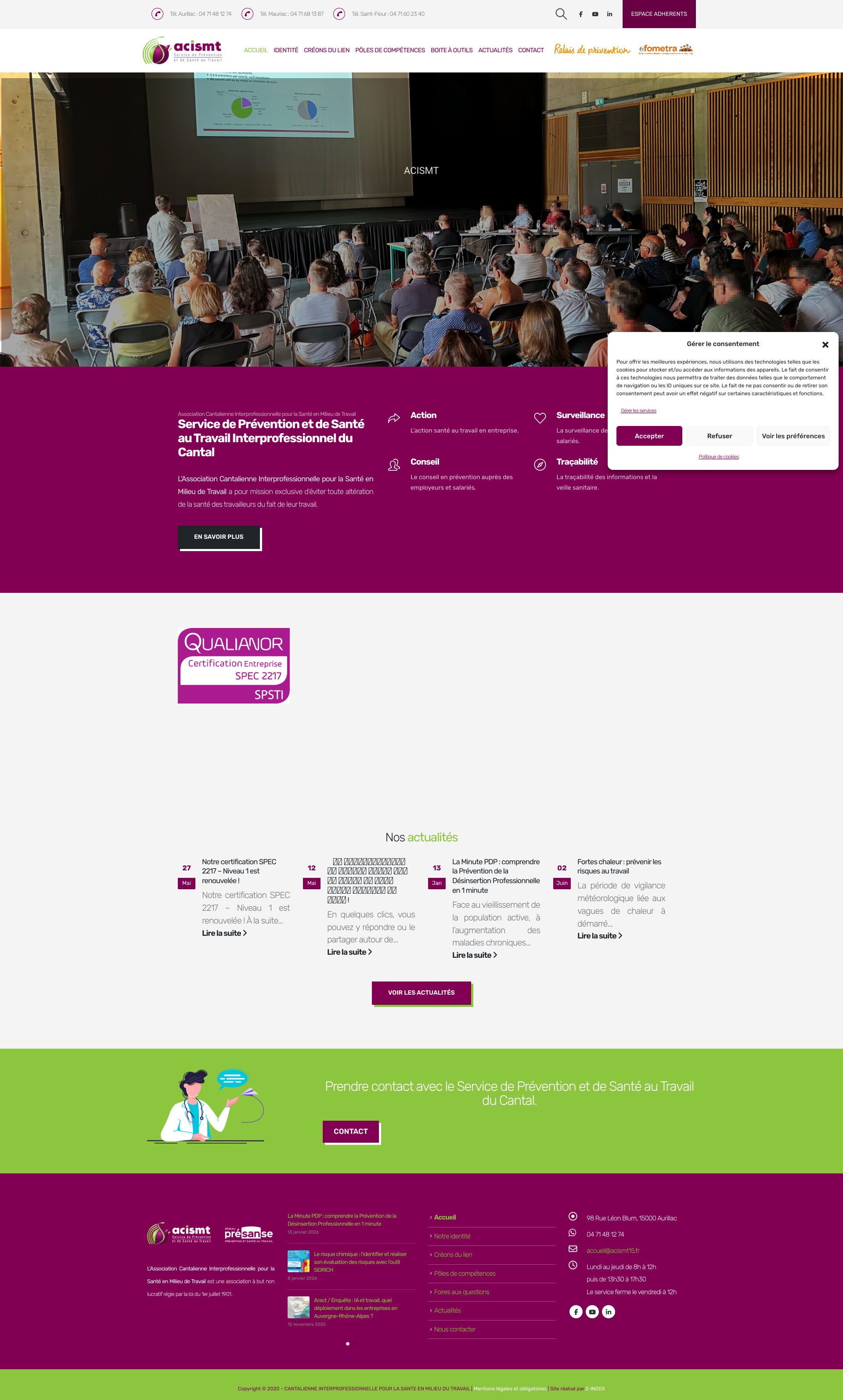 Aperçu du site