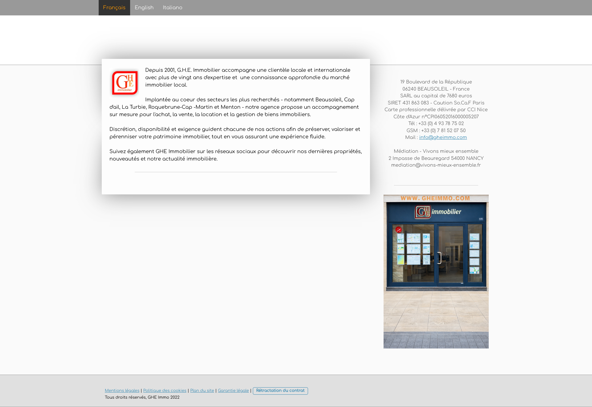Aperçu du site