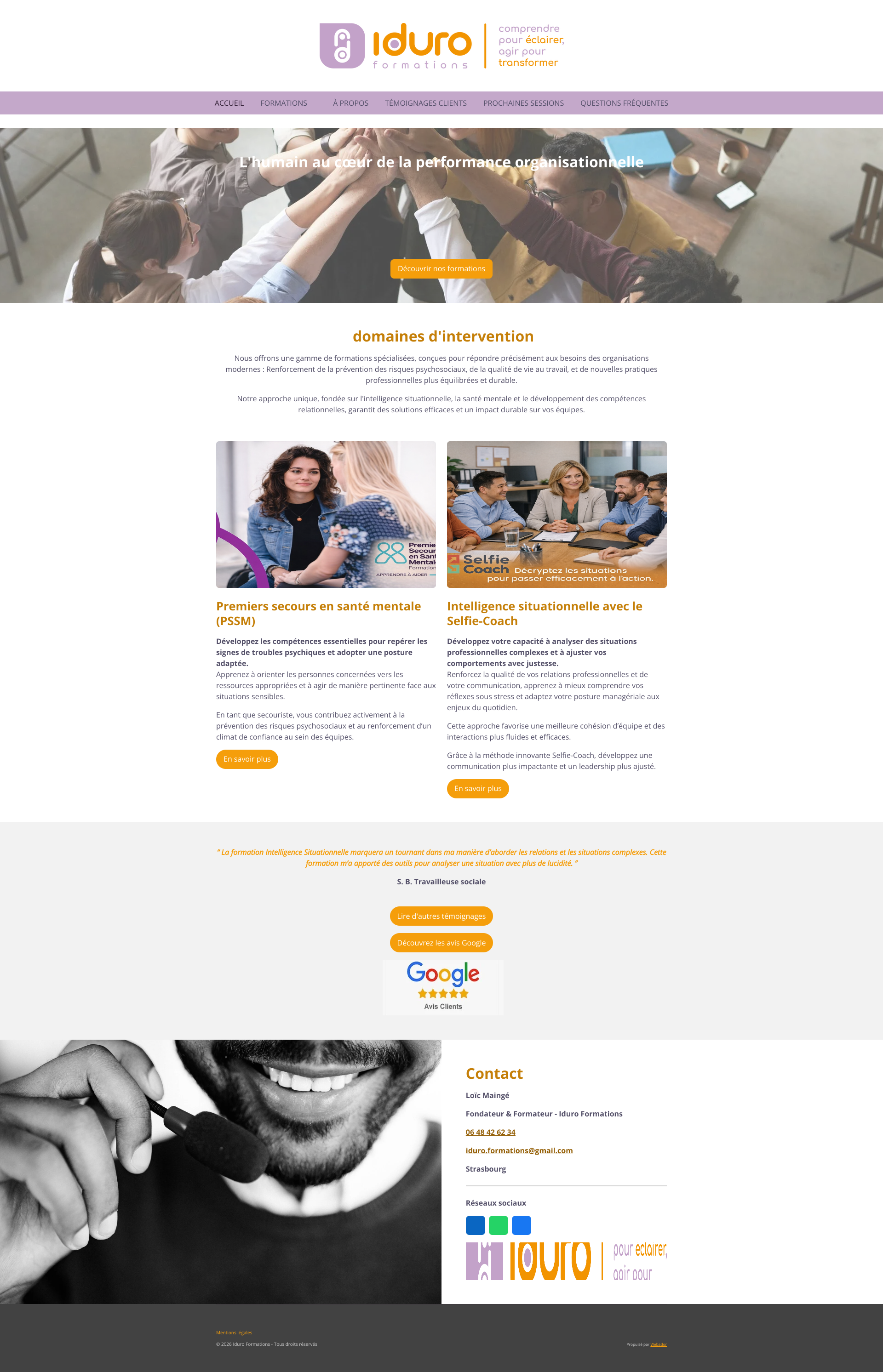 Aperçu du site