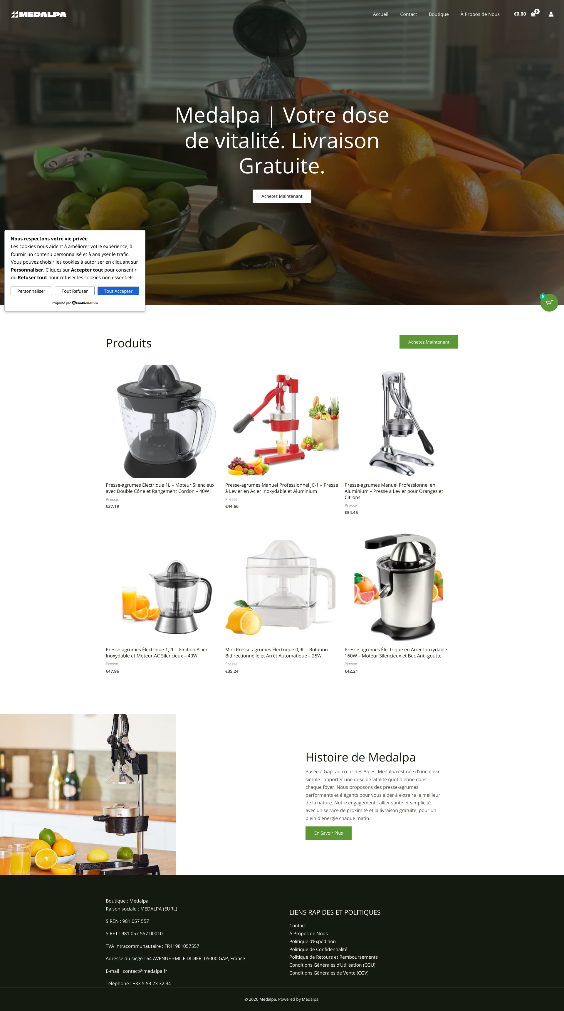 Aperçu du site