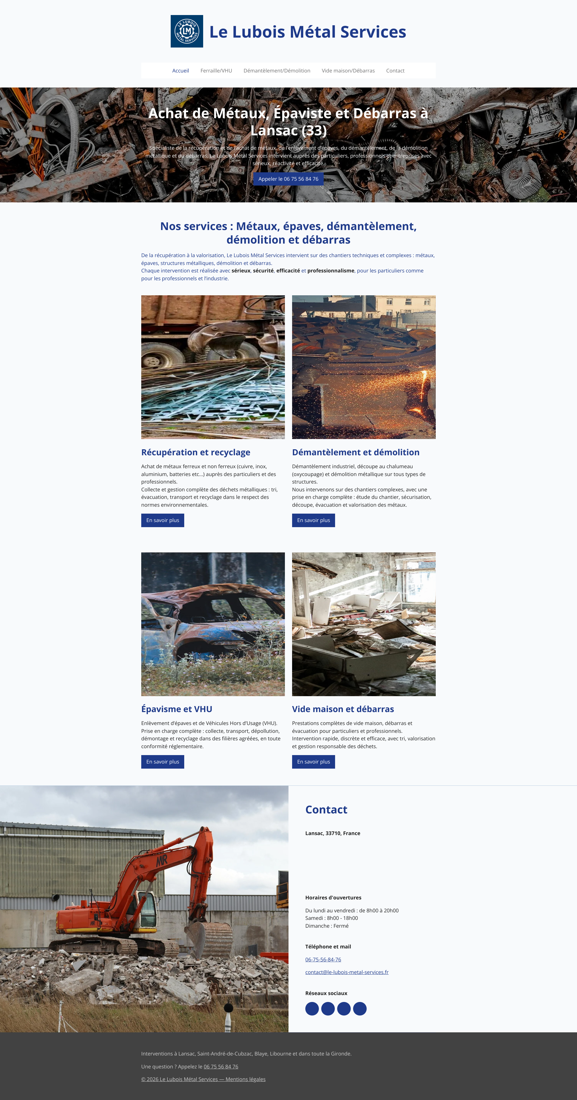 Aperçu du site