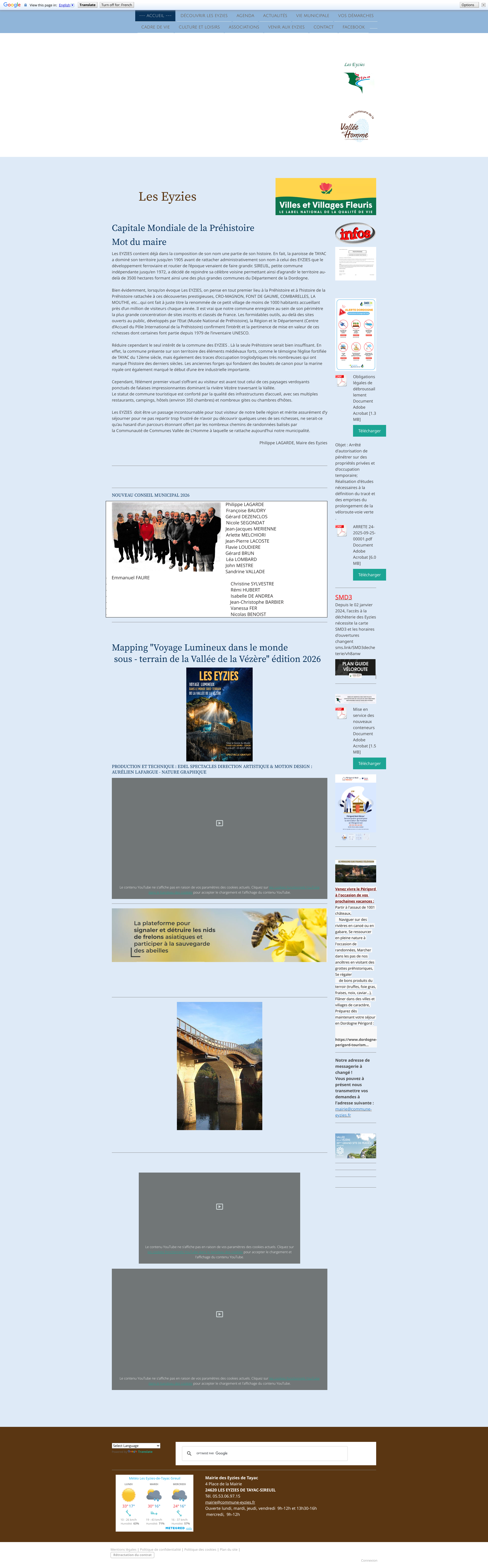 Aperçu du site
