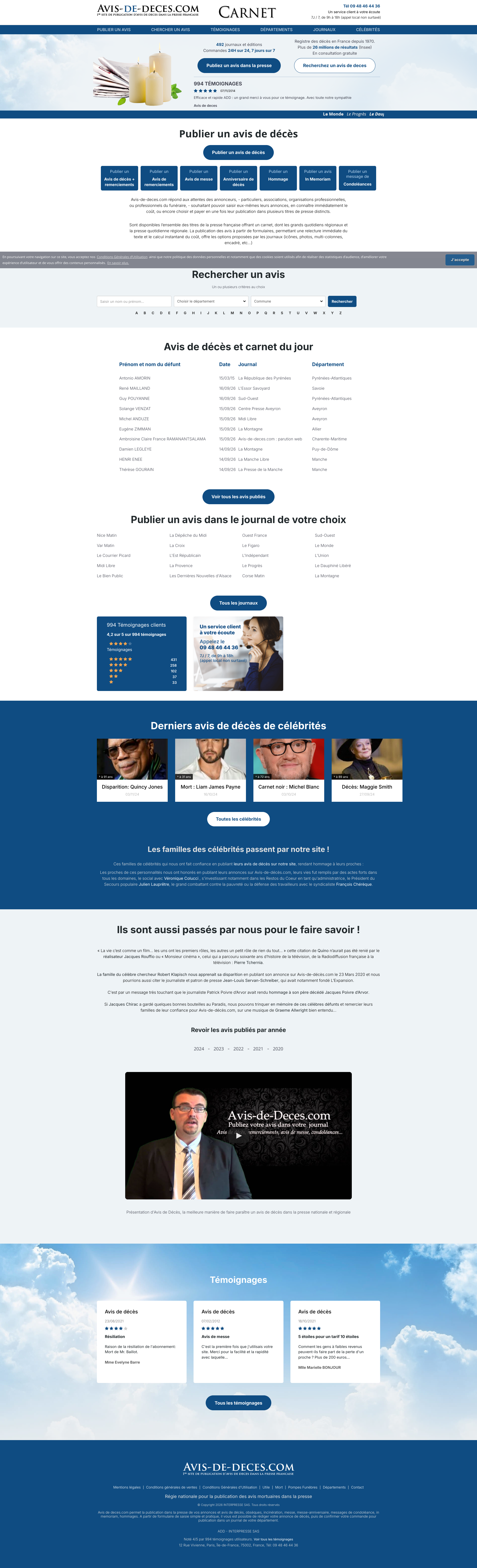 Aperçu du site