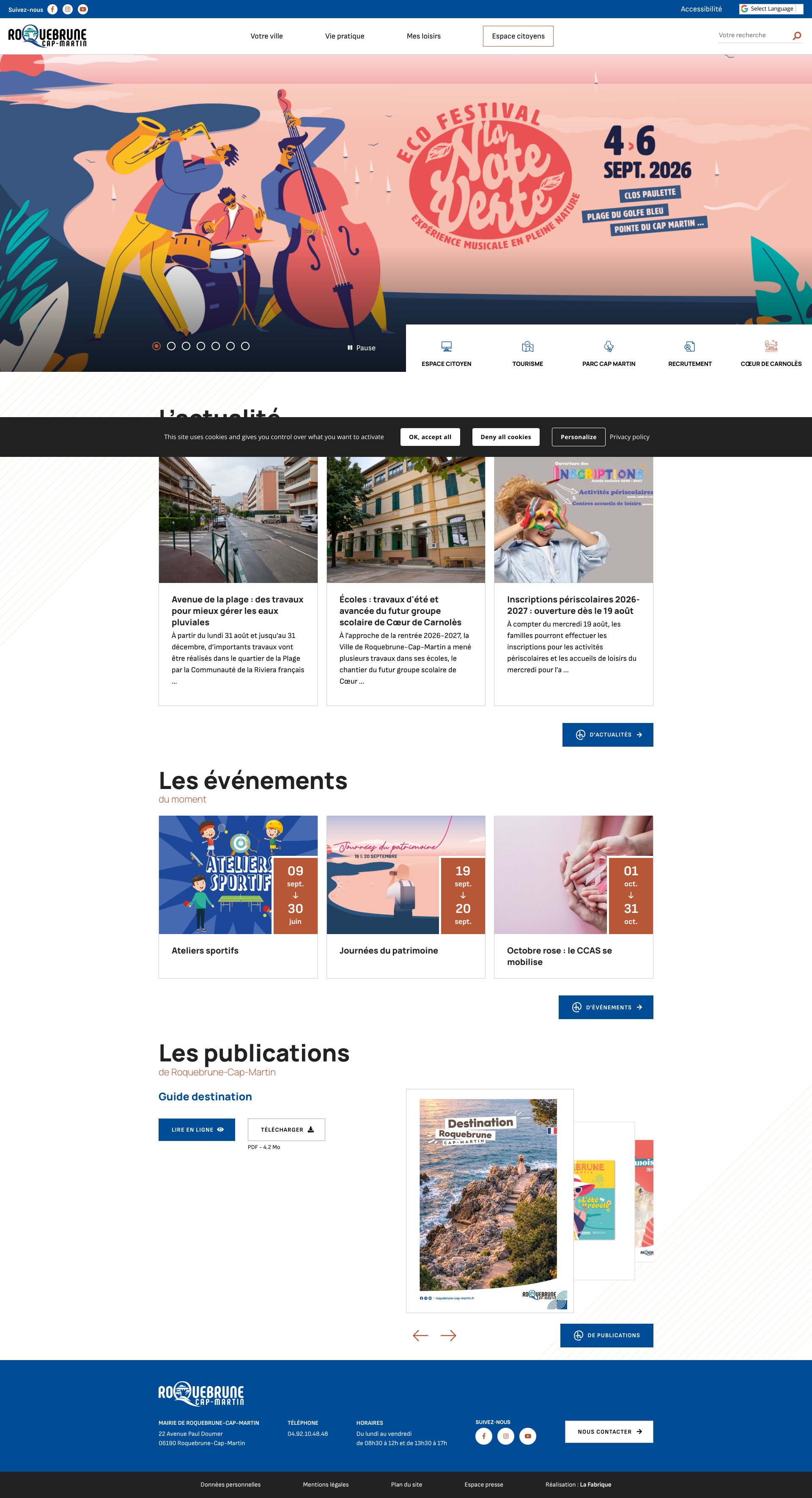 Aperçu du site