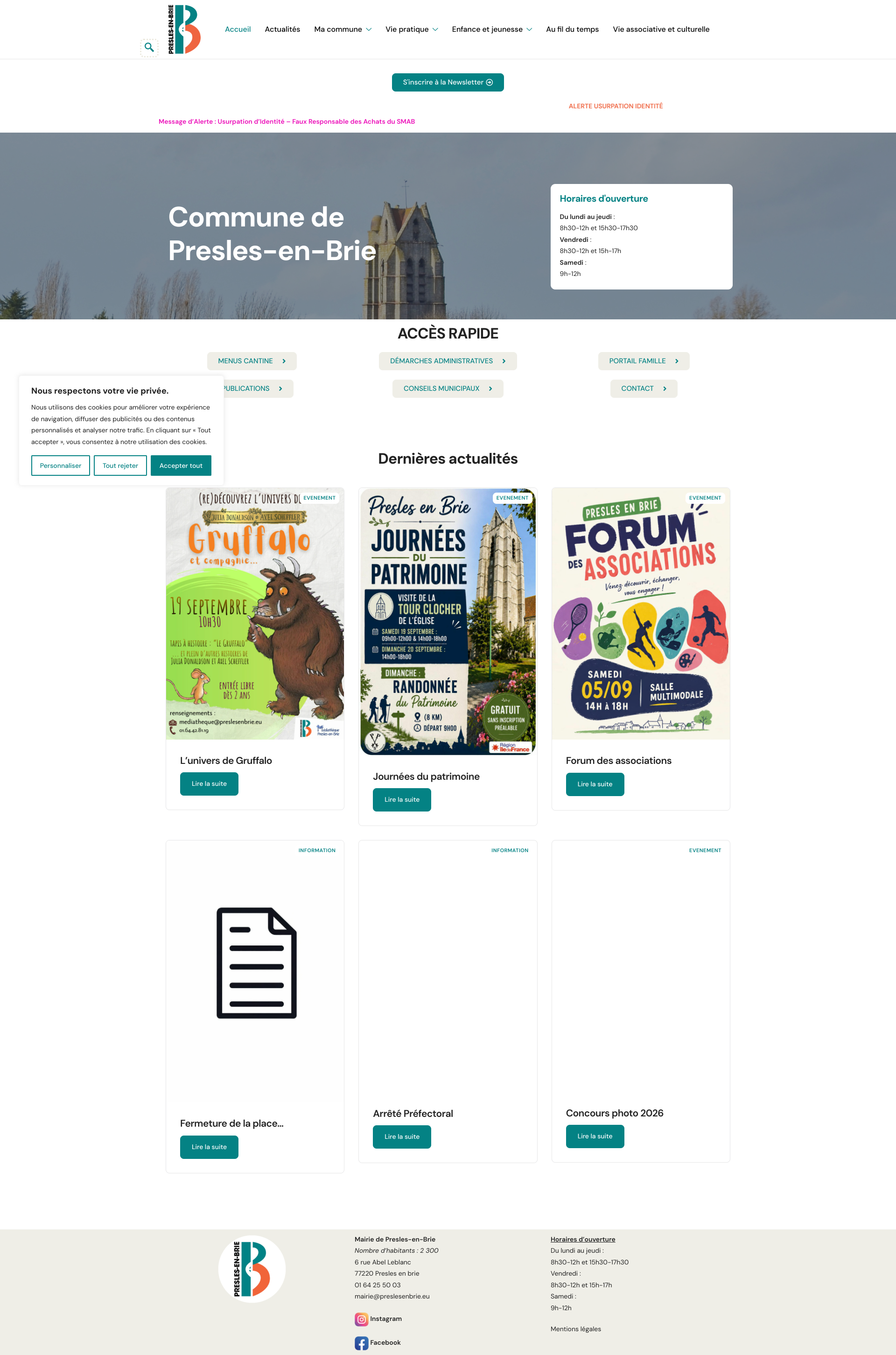 Aperçu du site