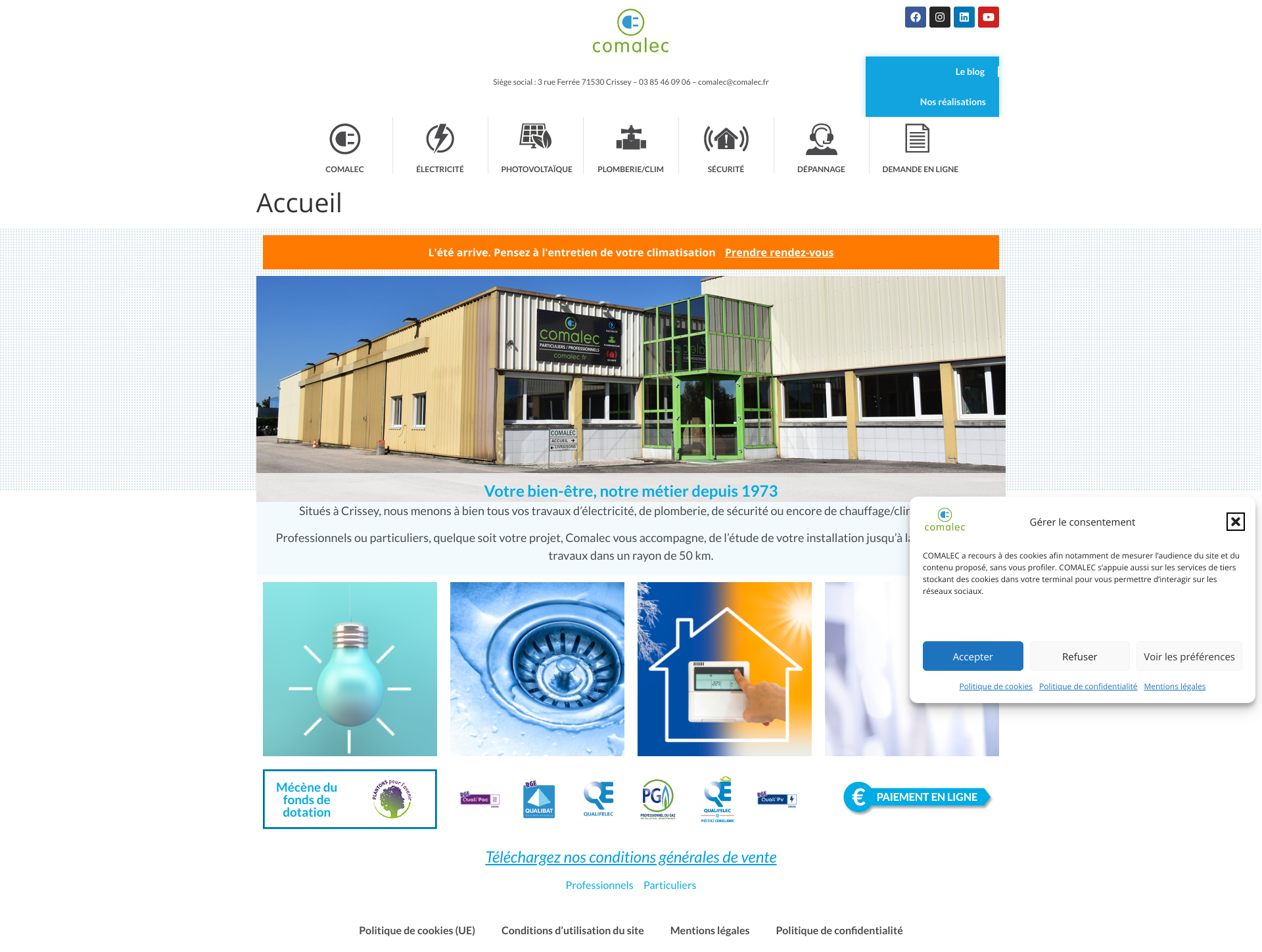 Aperçu du site