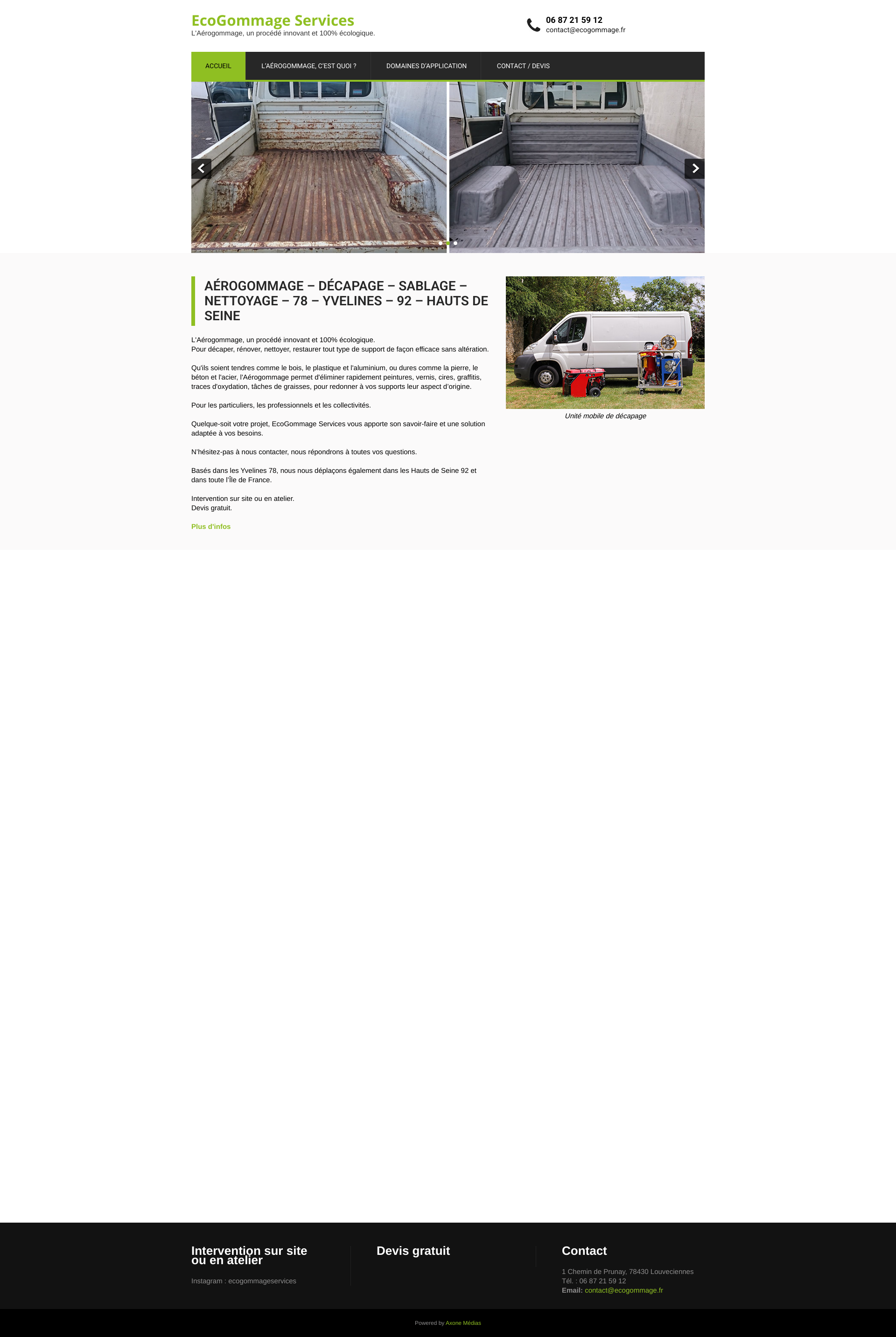 Aperçu du site