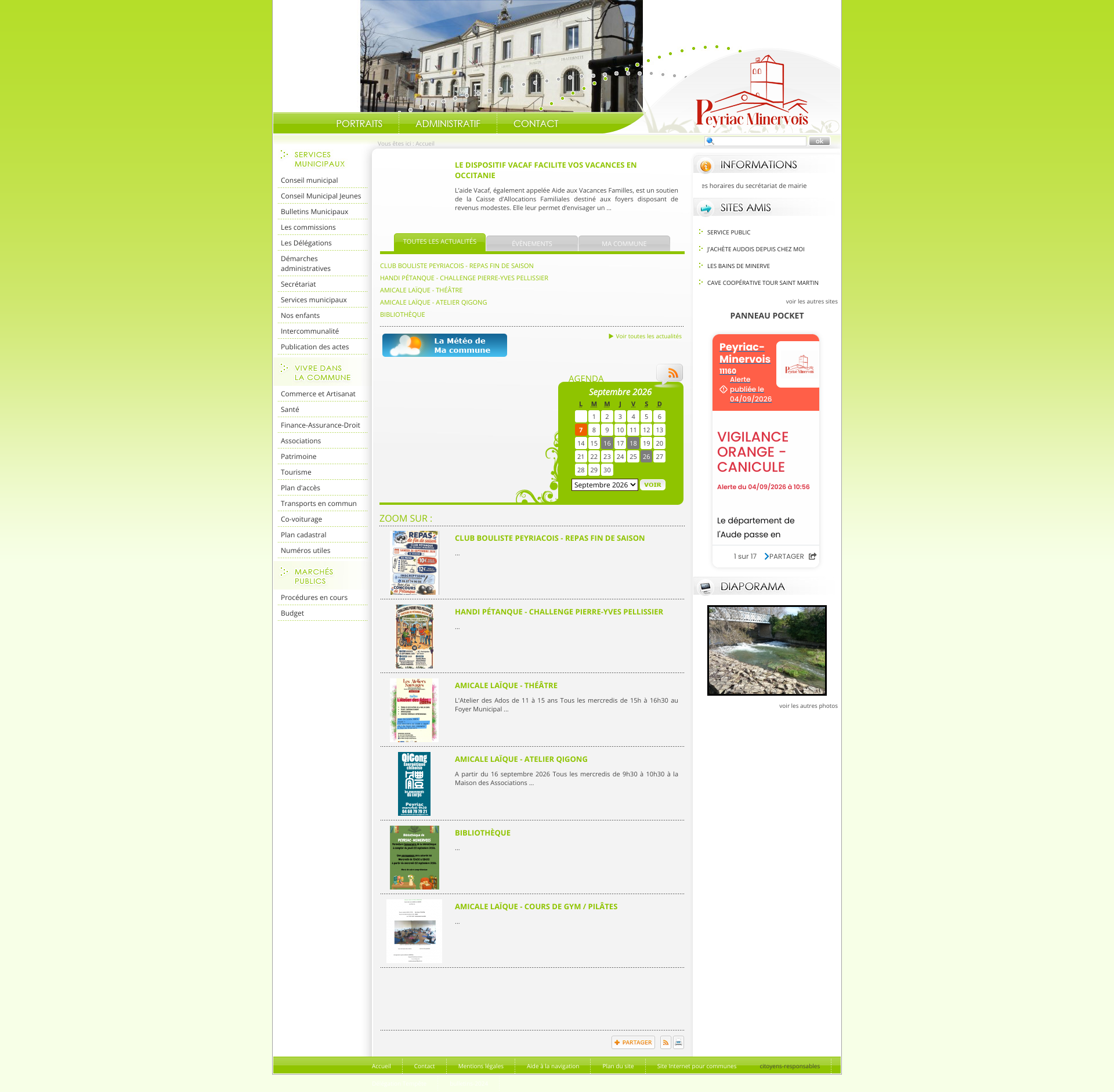 Aperçu du site