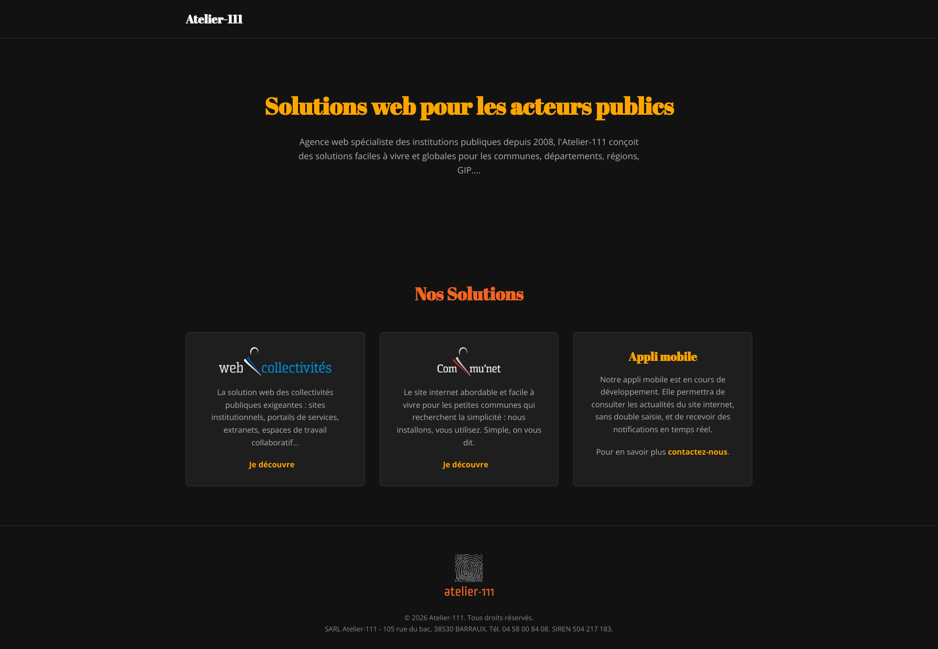 Aperçu du site