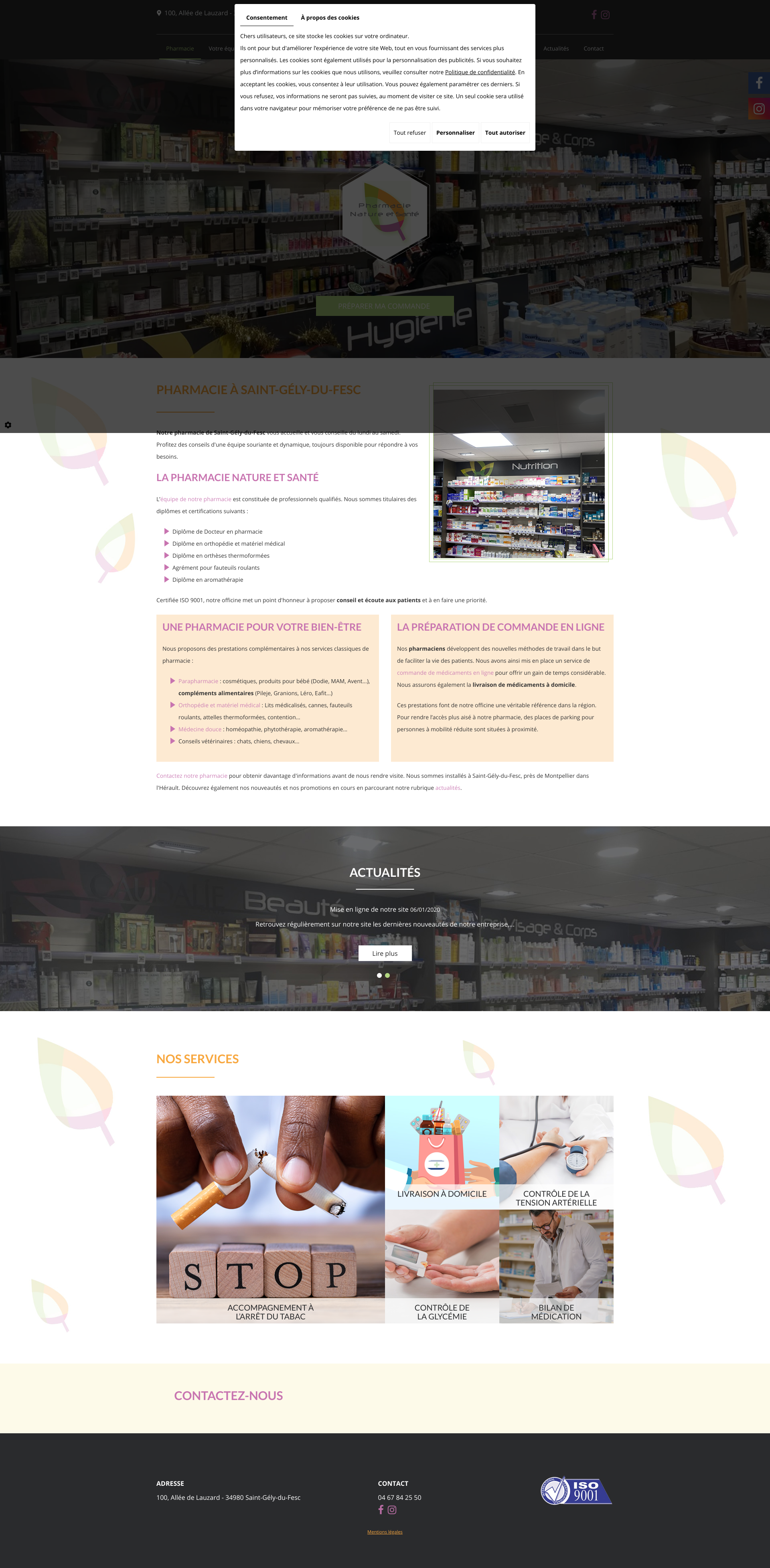 Aperçu du site