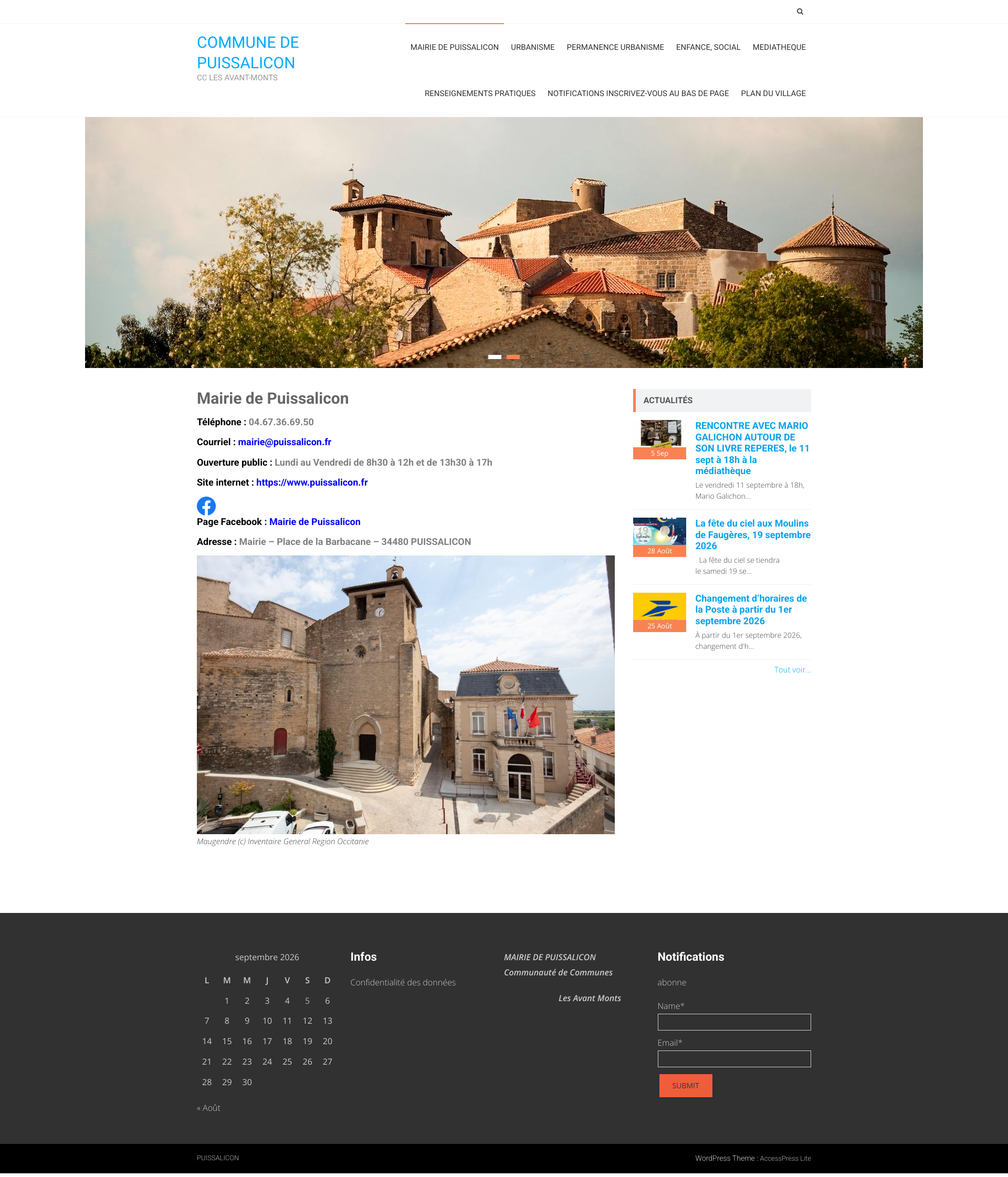 Aperçu du site