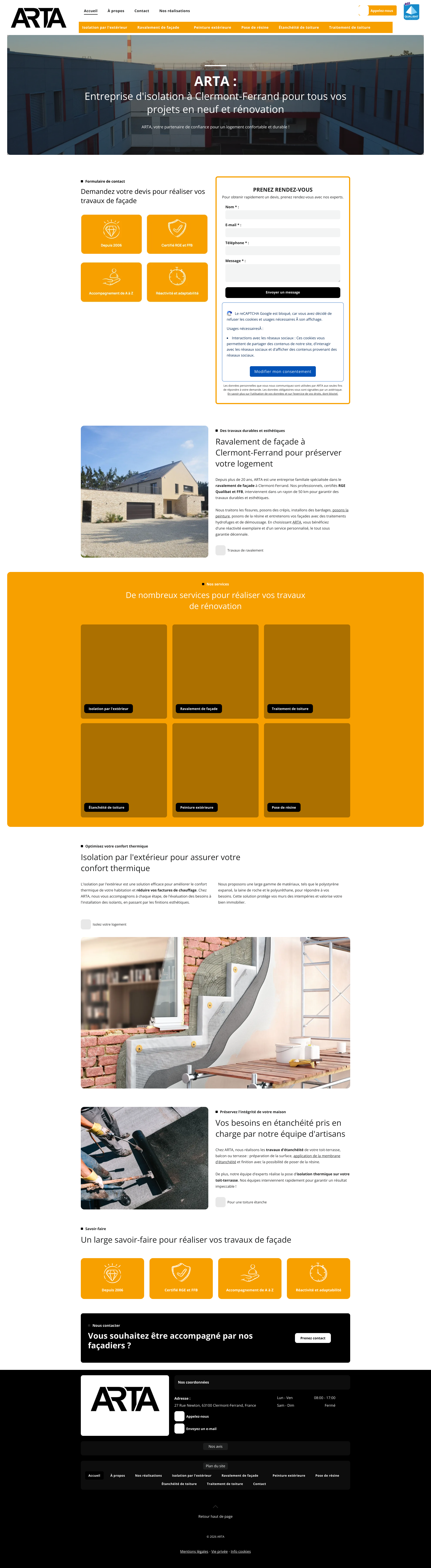 Aperçu du site