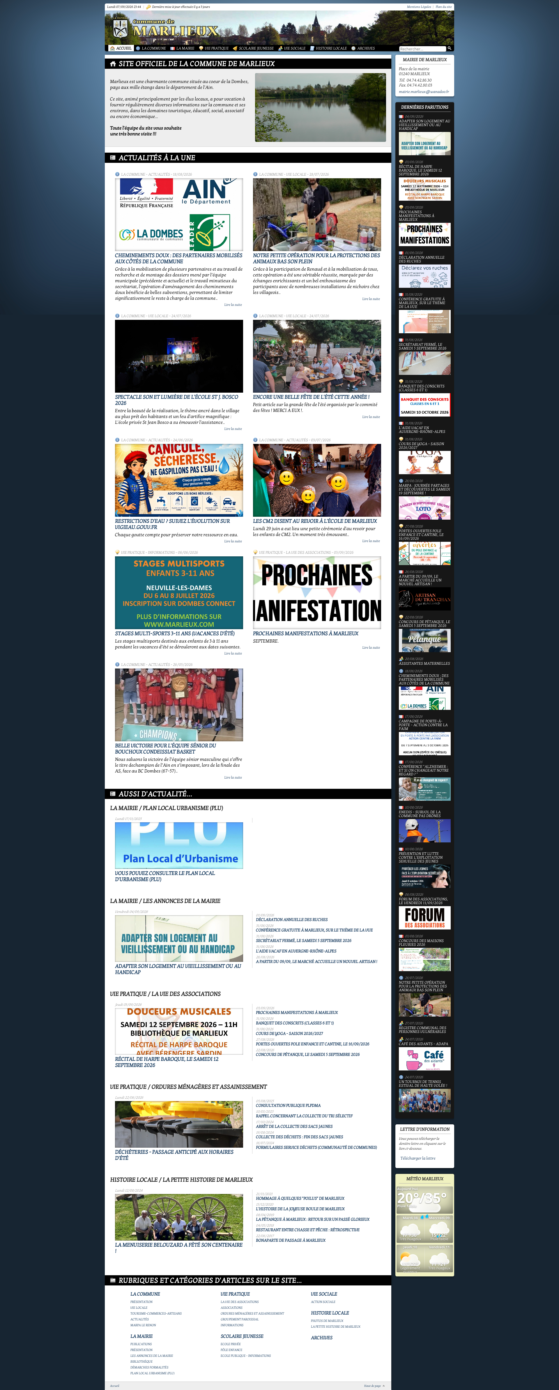 Aperçu du site