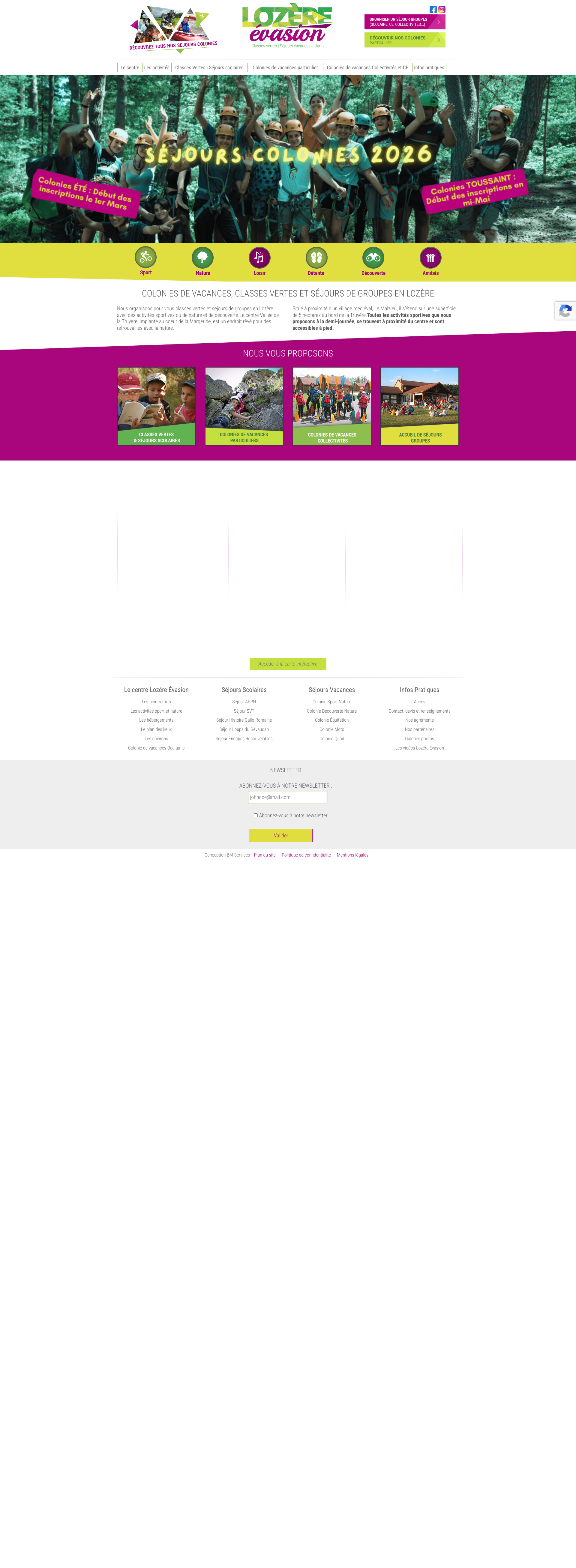 Aperçu du site