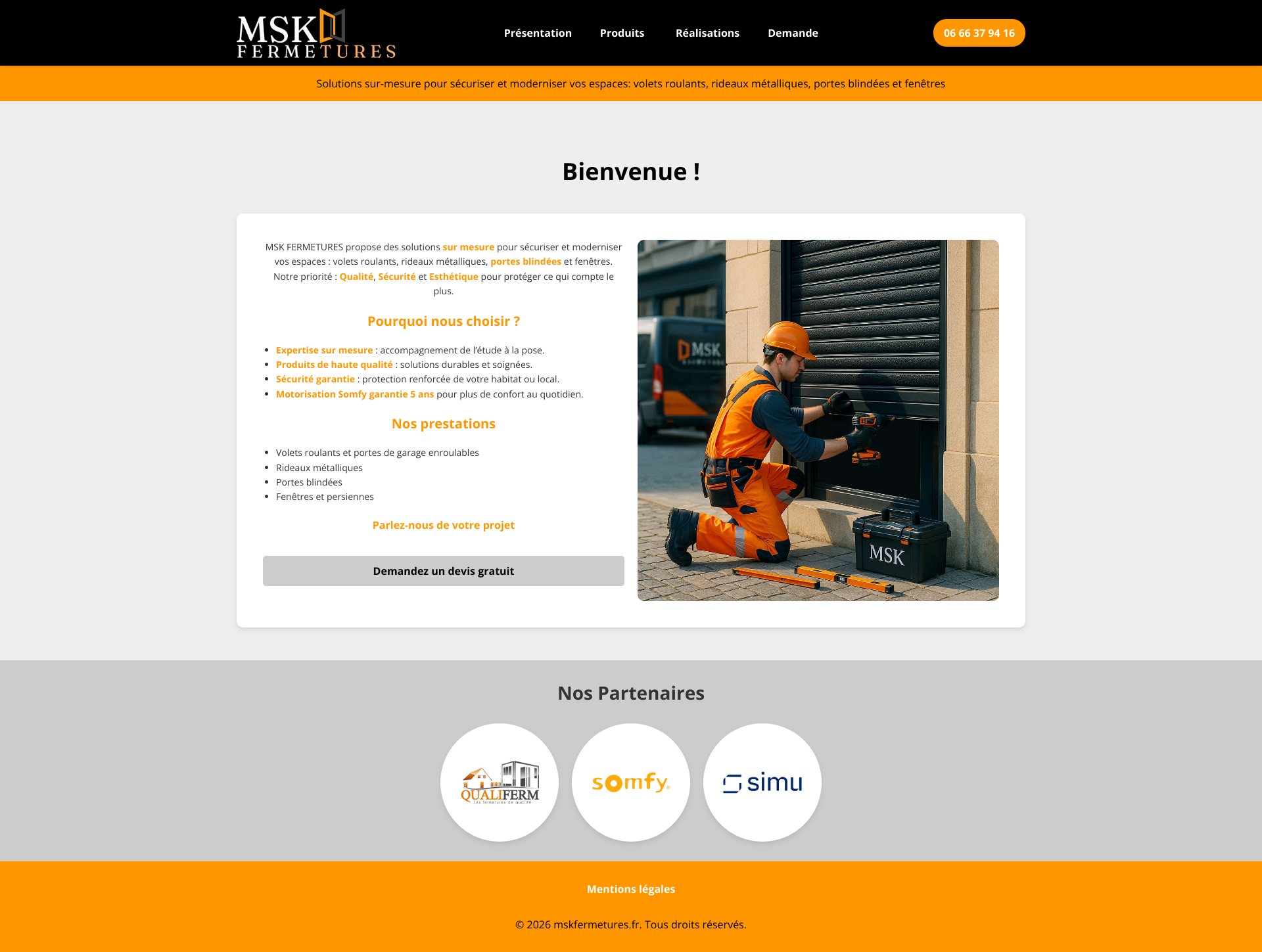 Aperçu du site