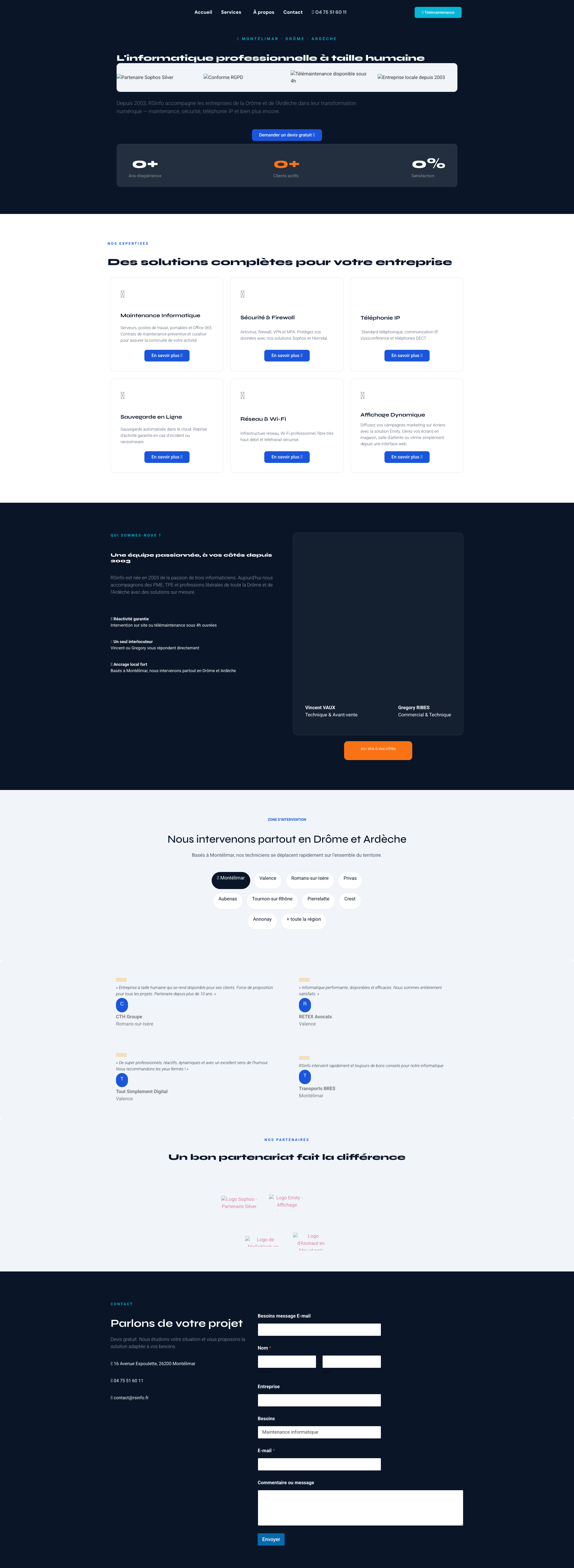 Aperçu du site