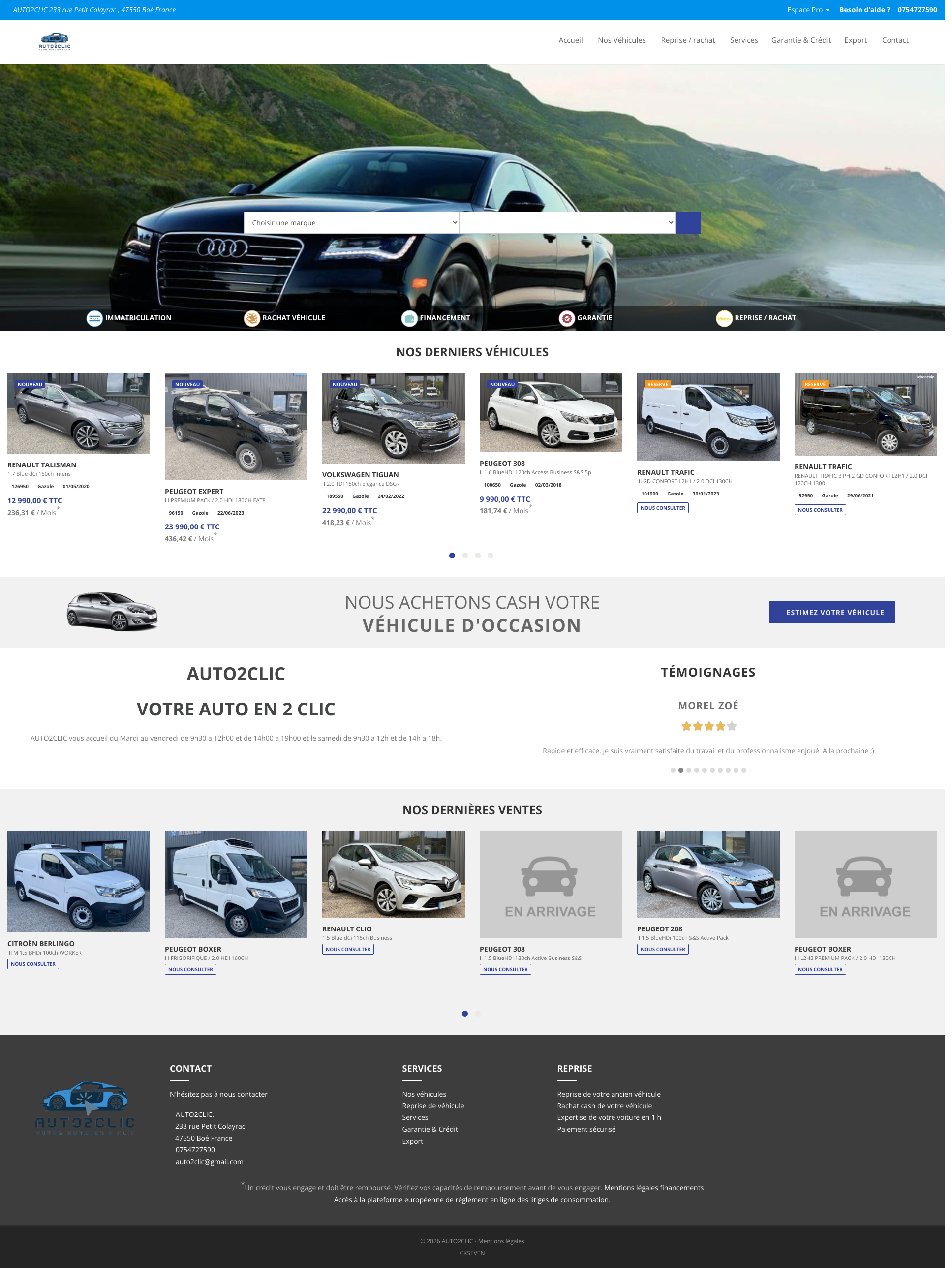 Aperçu du site
