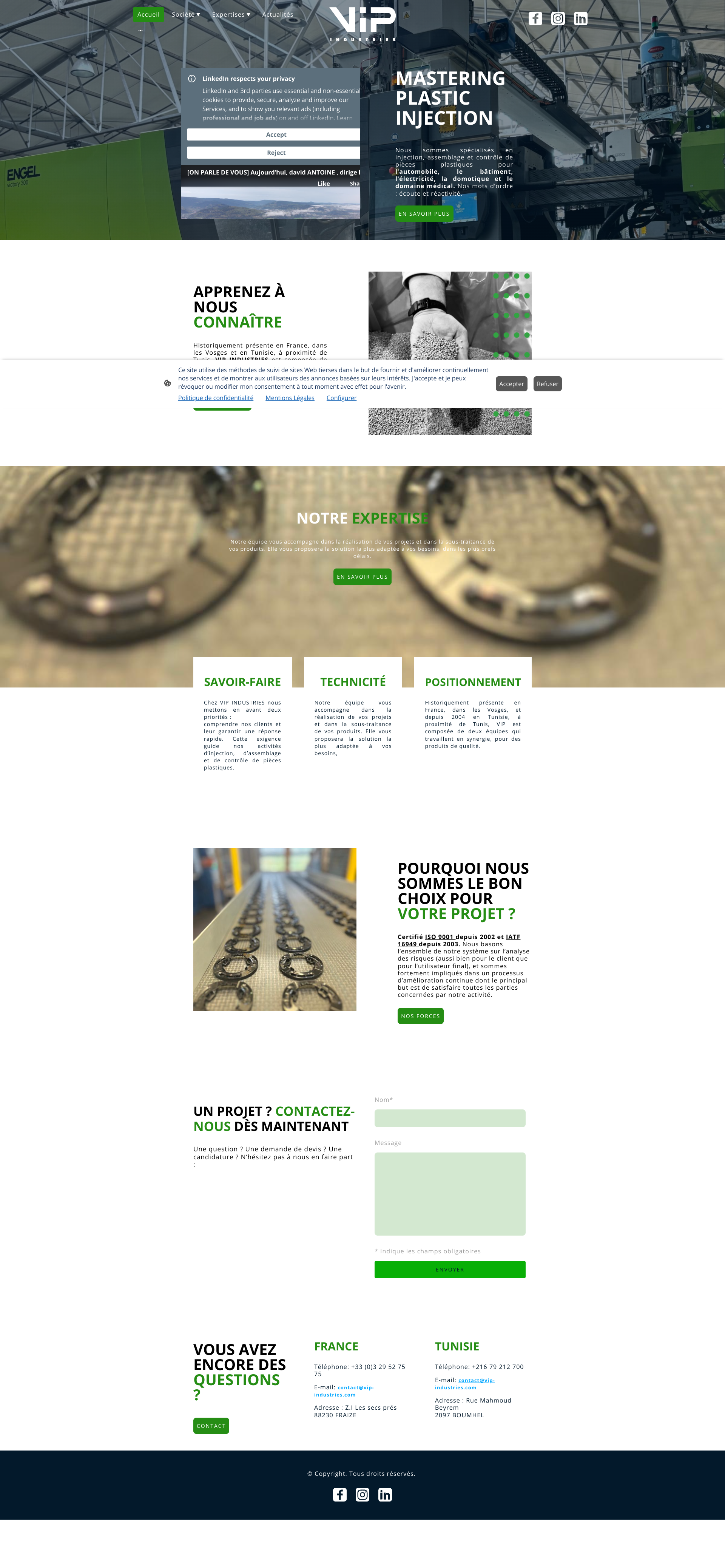 Aperçu du site
