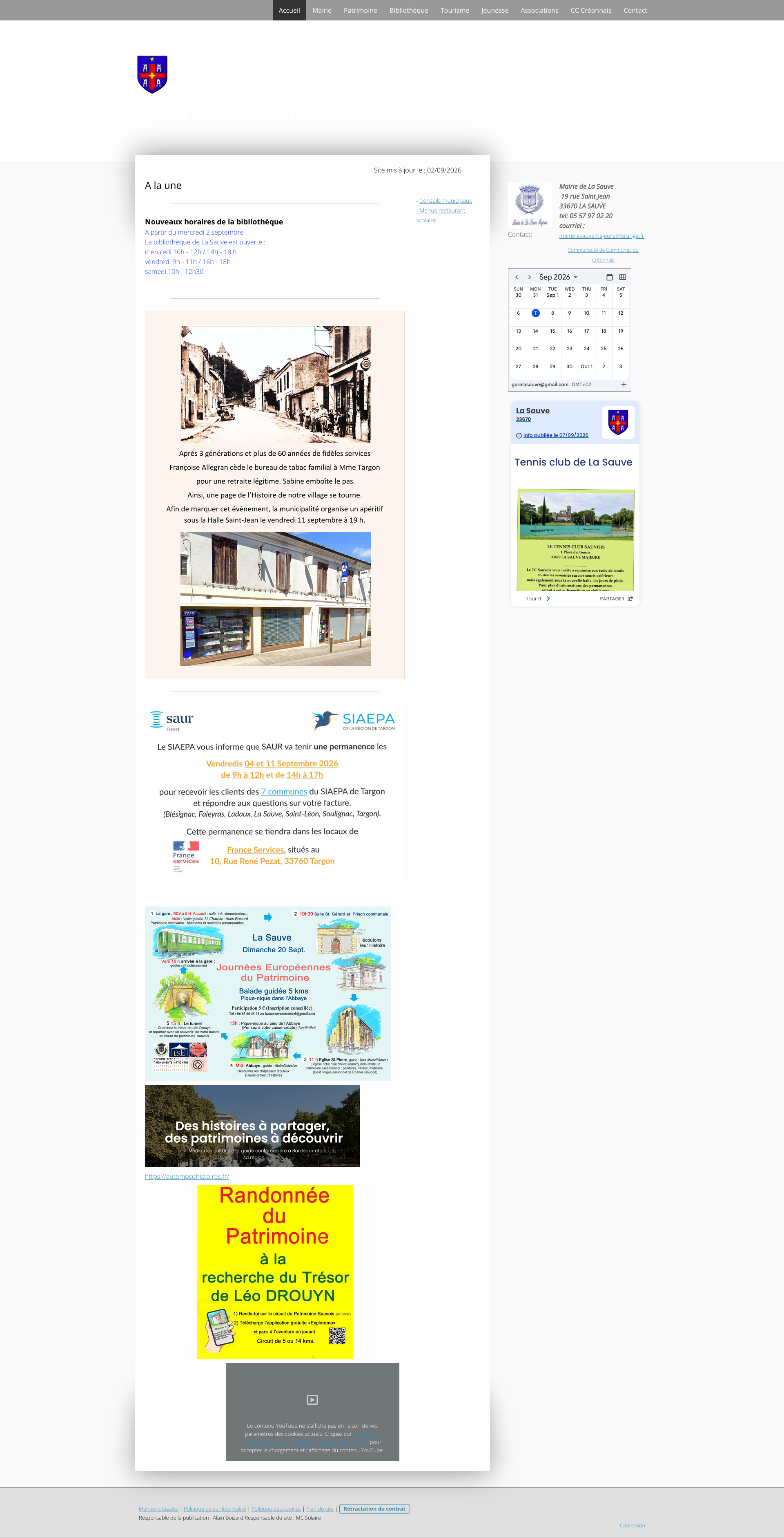 Aperçu du site