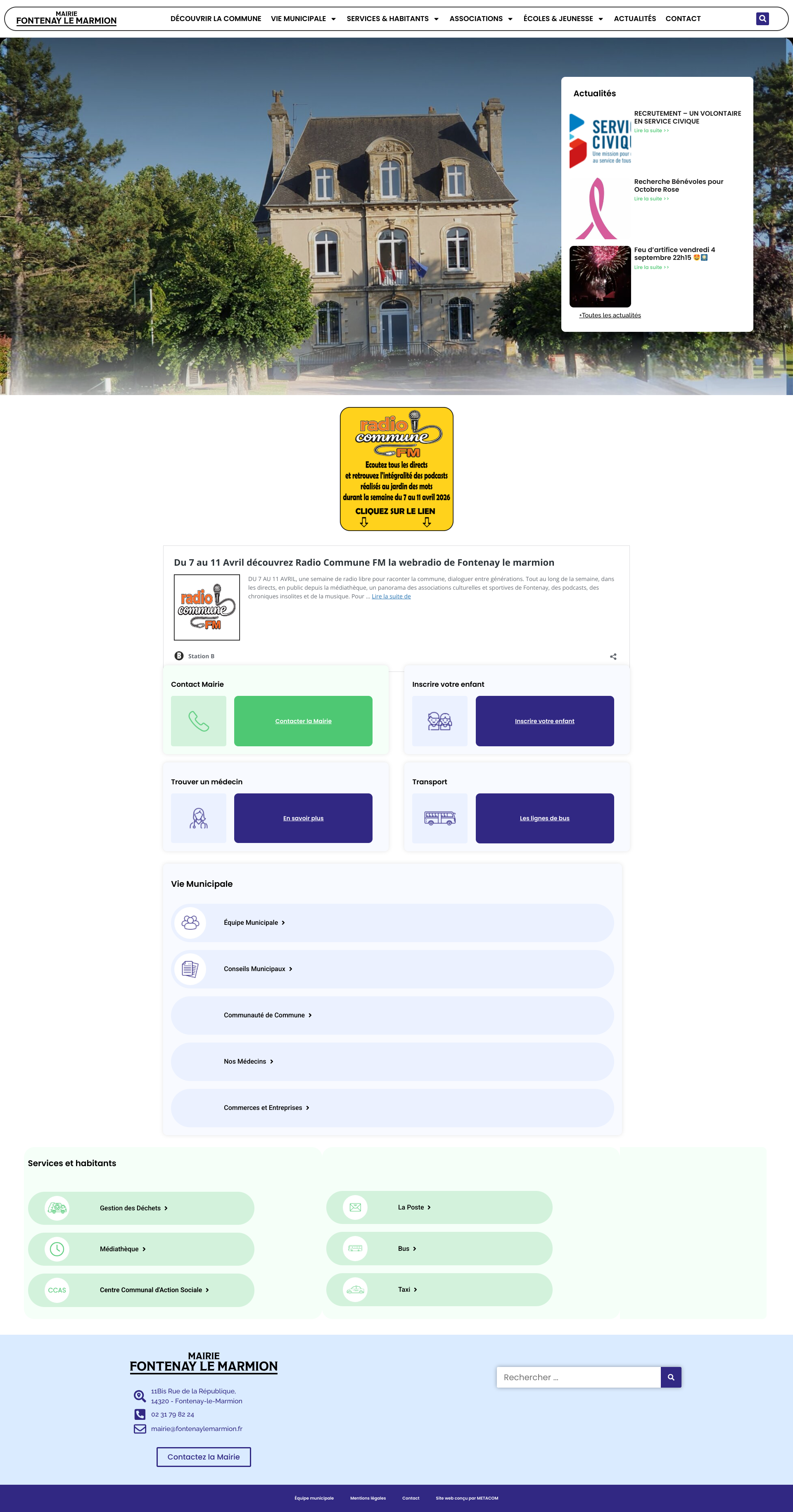 Aperçu du site