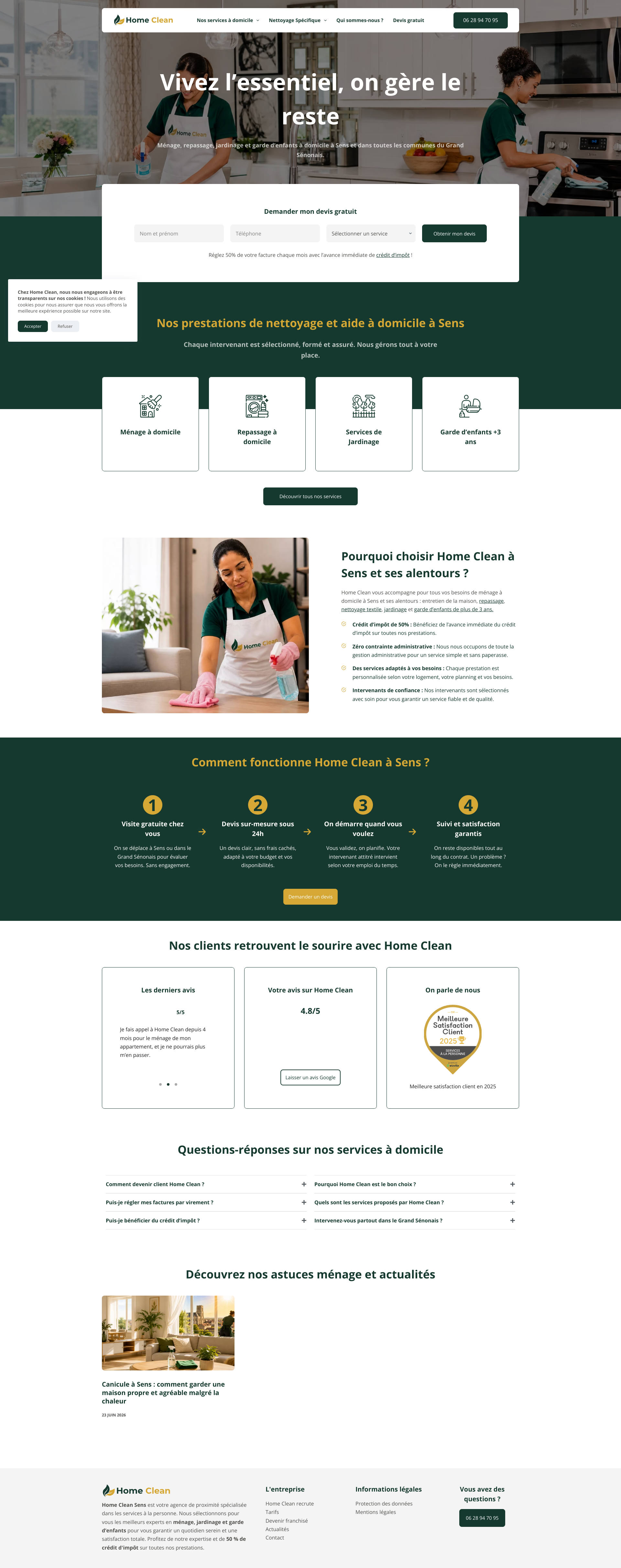 Aperçu du site