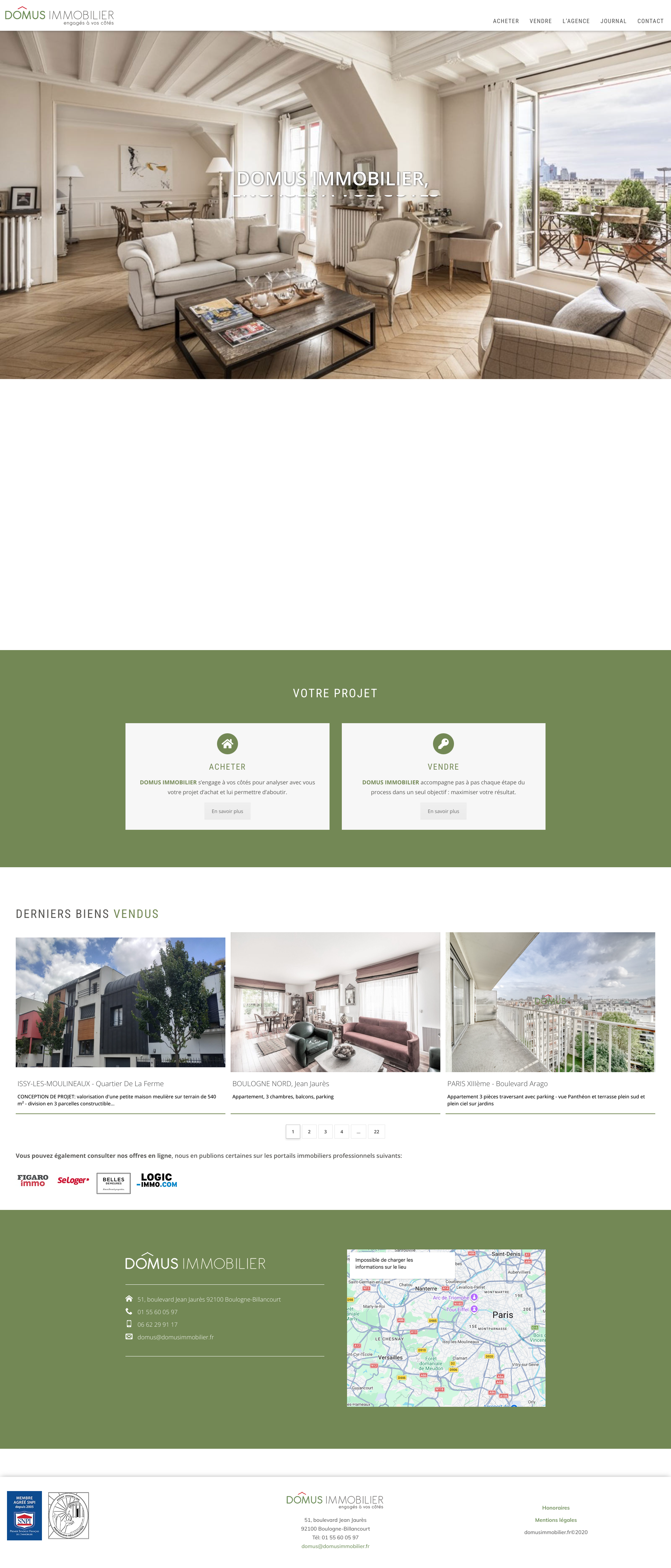 Aperçu du site