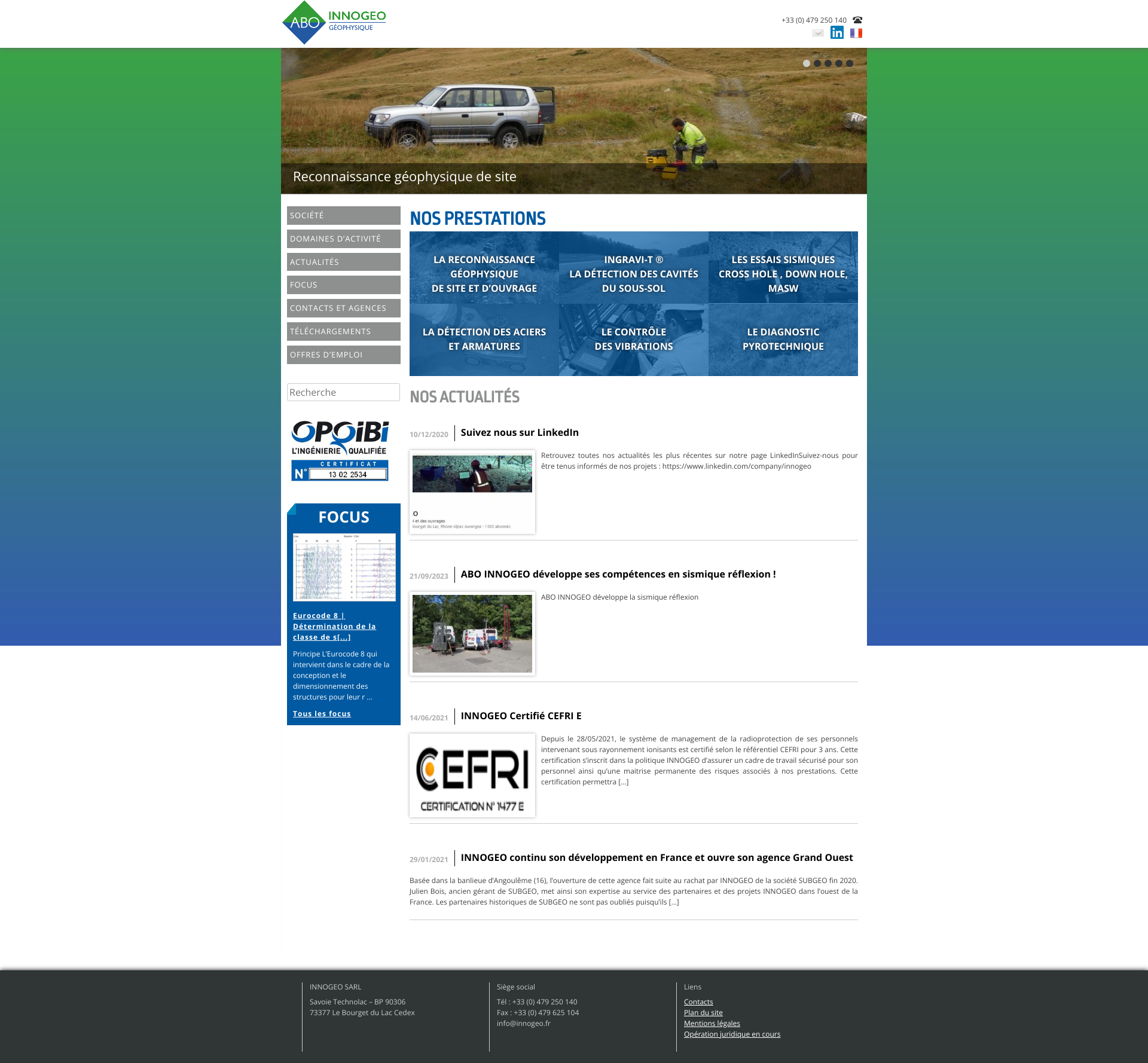 Aperçu du site