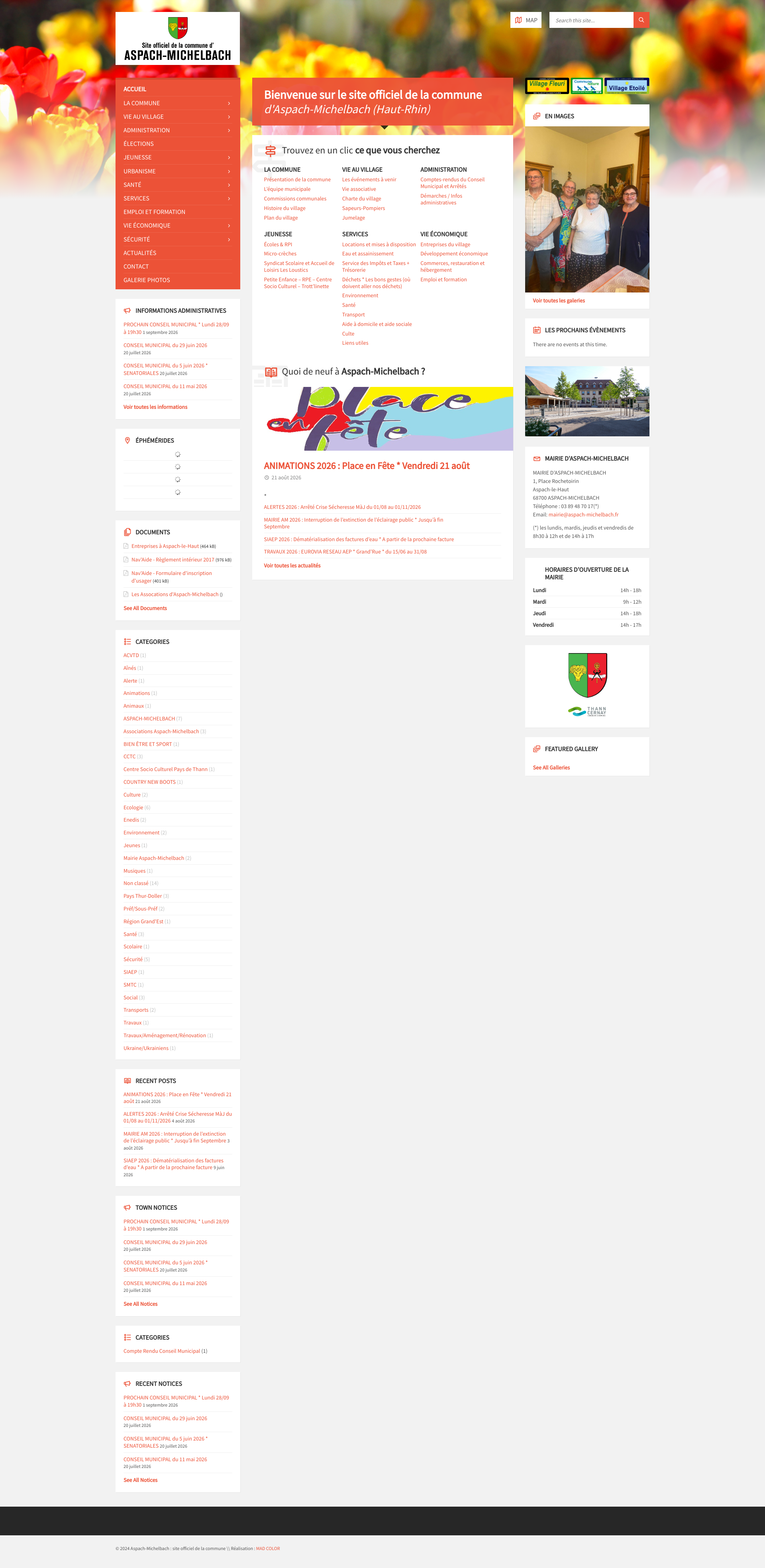 Aperçu du site