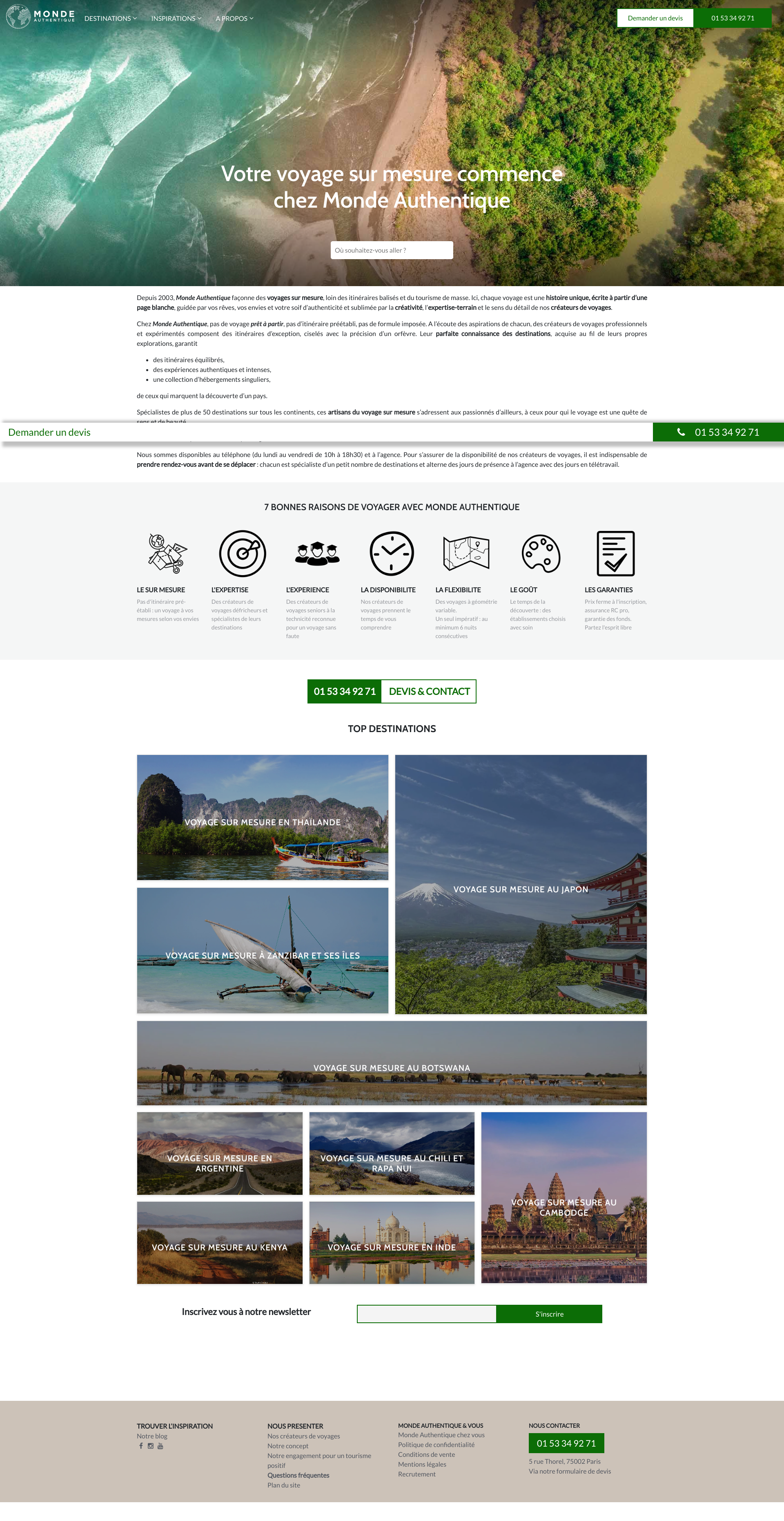 Aperçu du site