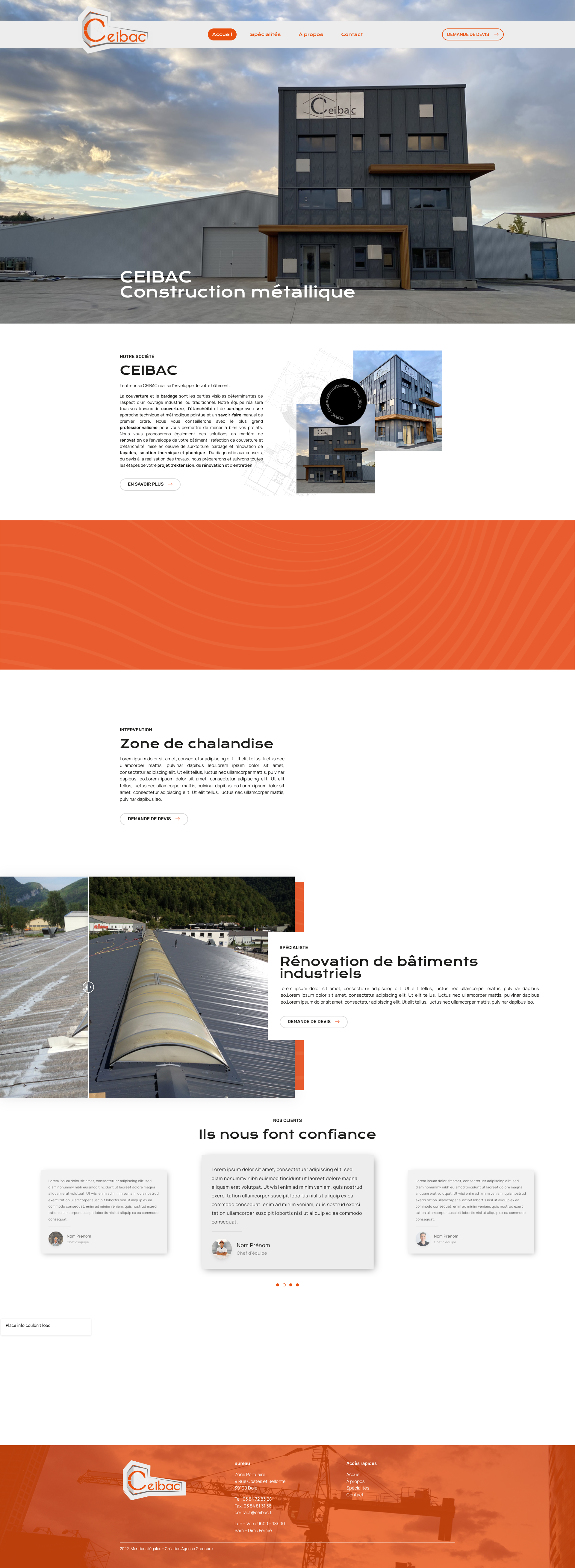 Aperçu du site
