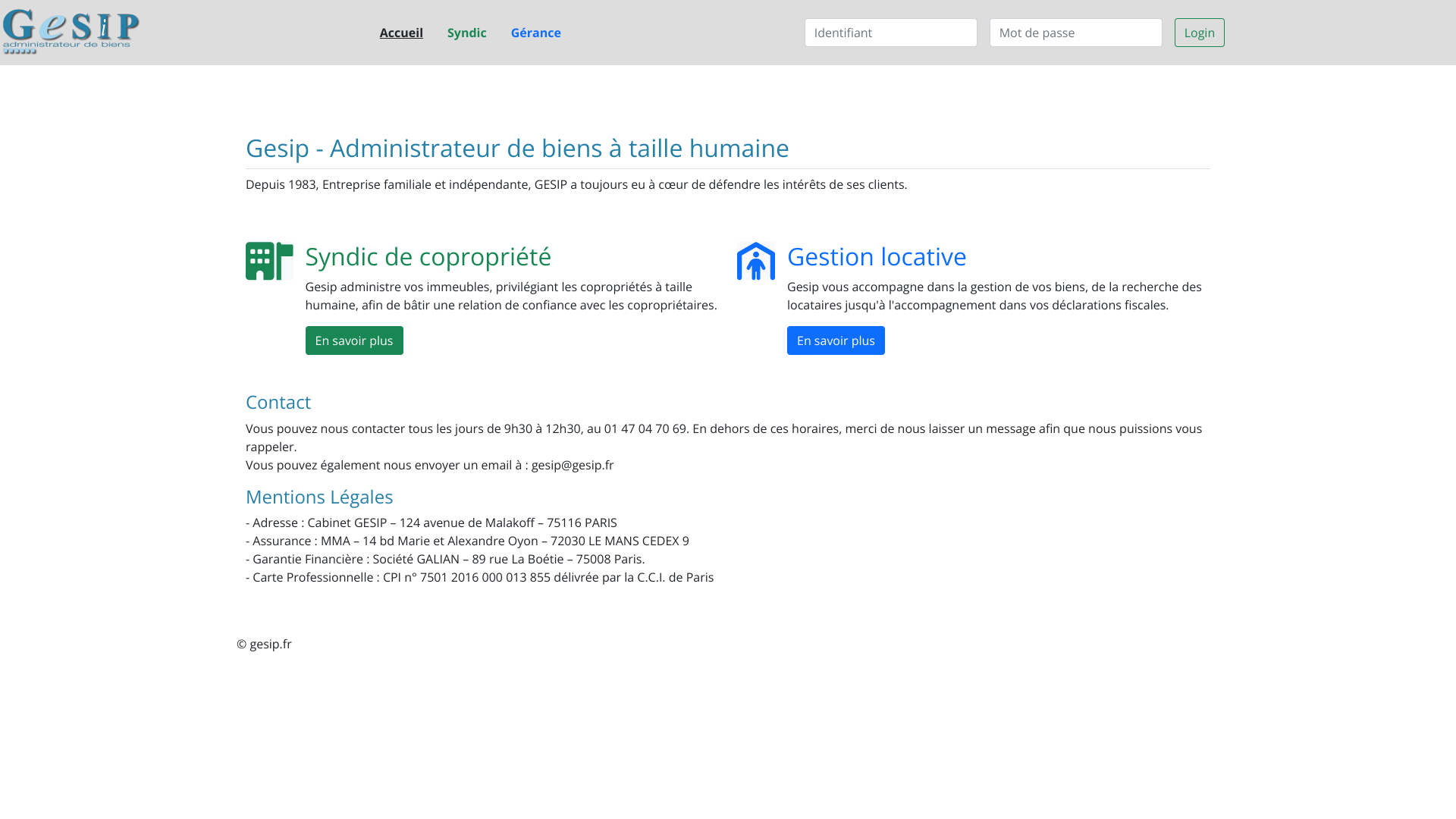 Aperçu du site