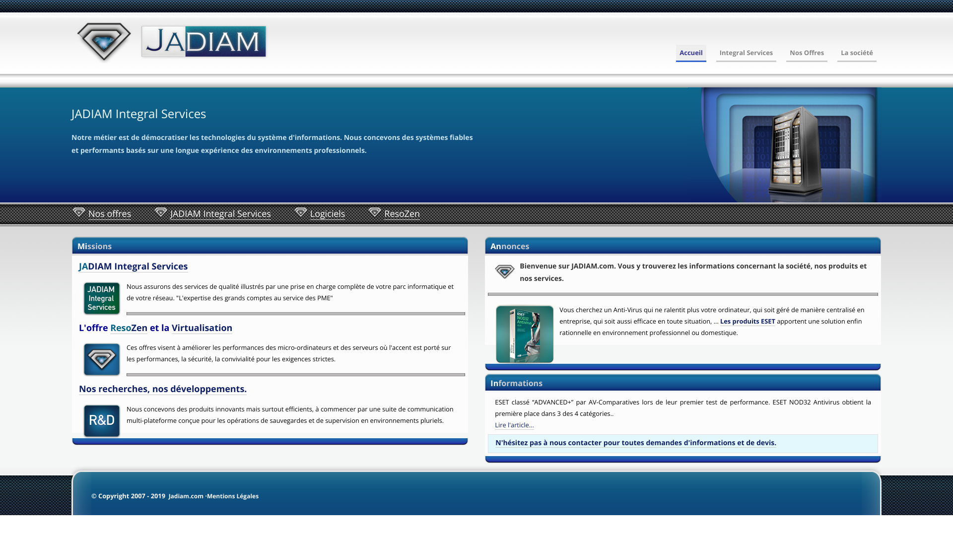 Aperçu du site