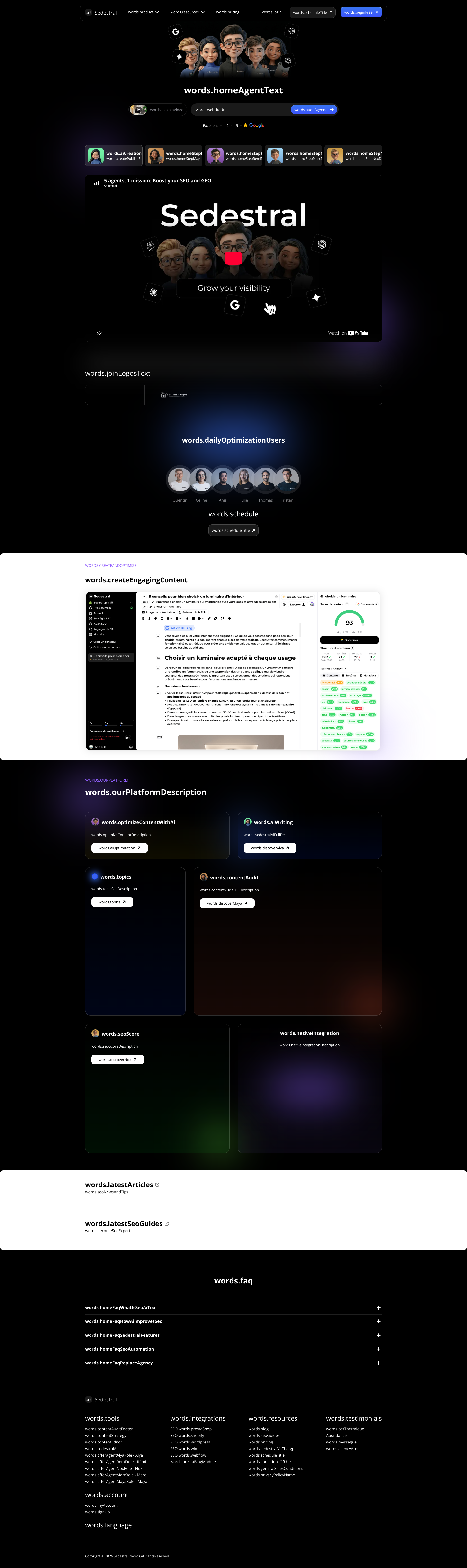 Aperçu du site