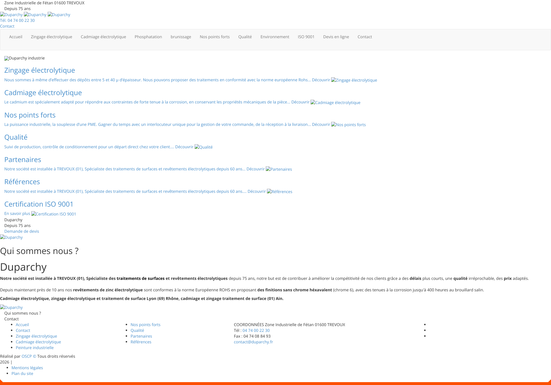Aperçu du site