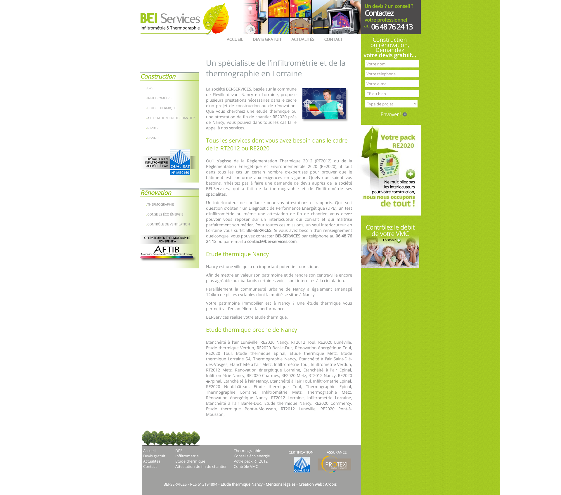 Aperçu du site