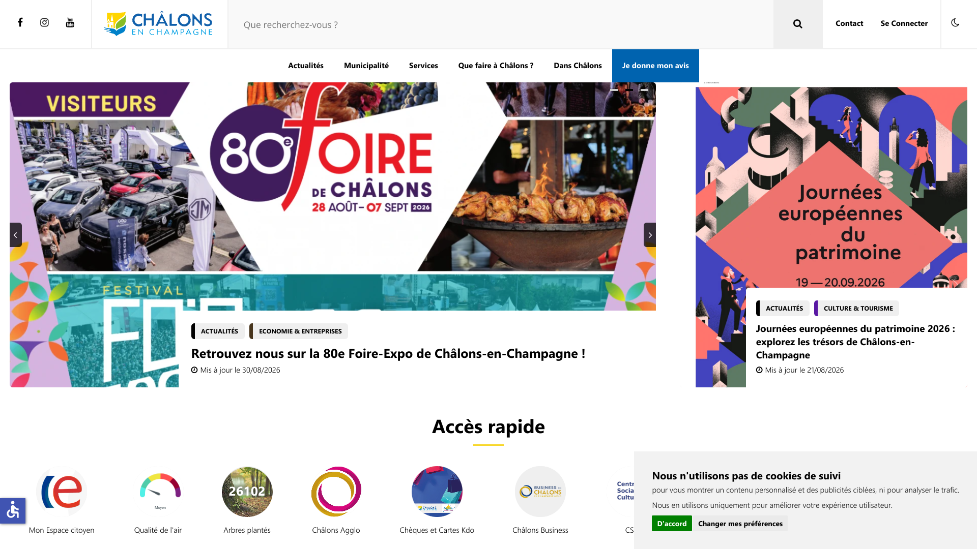 Aperçu du site