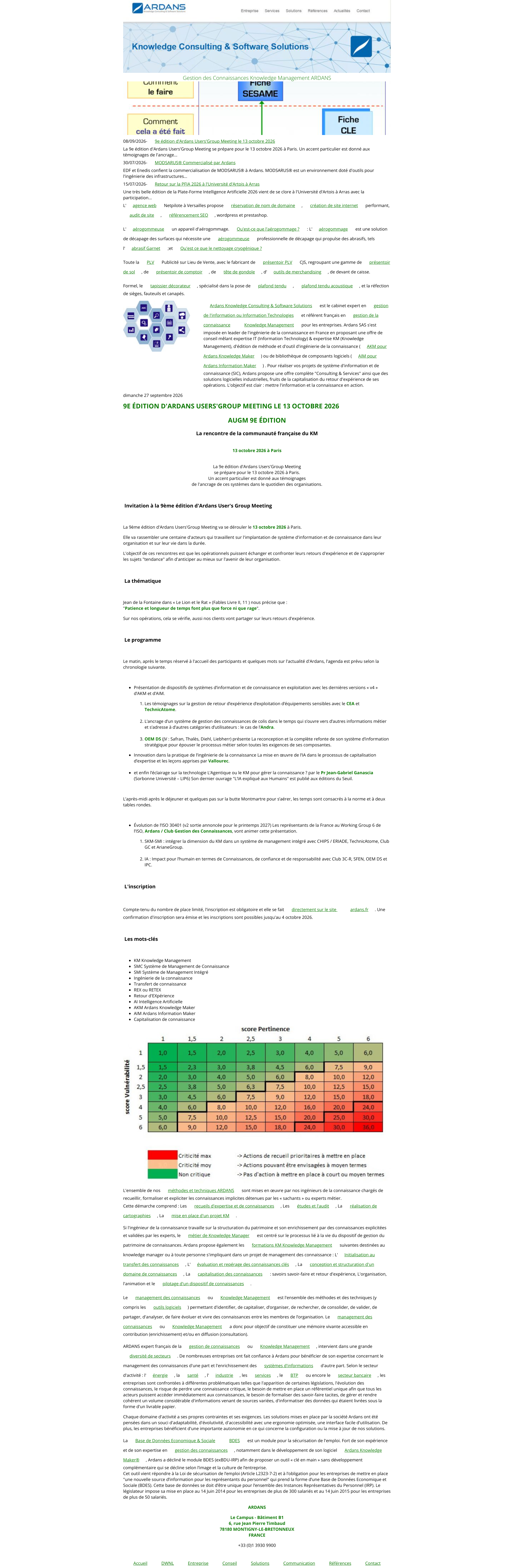 Aperçu du site