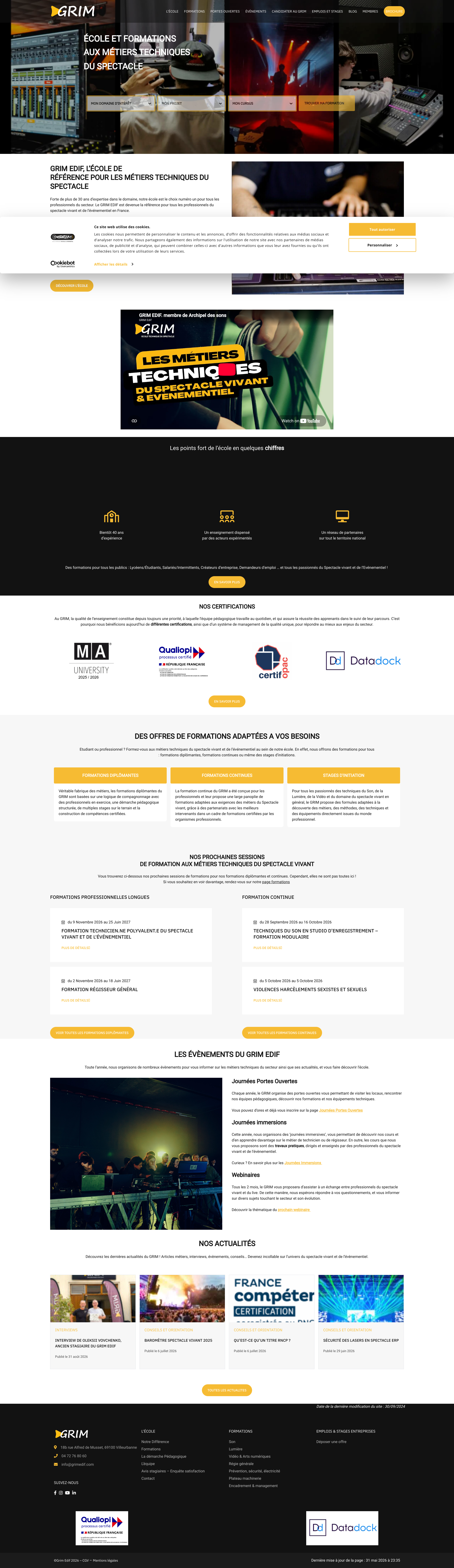 Aperçu du site