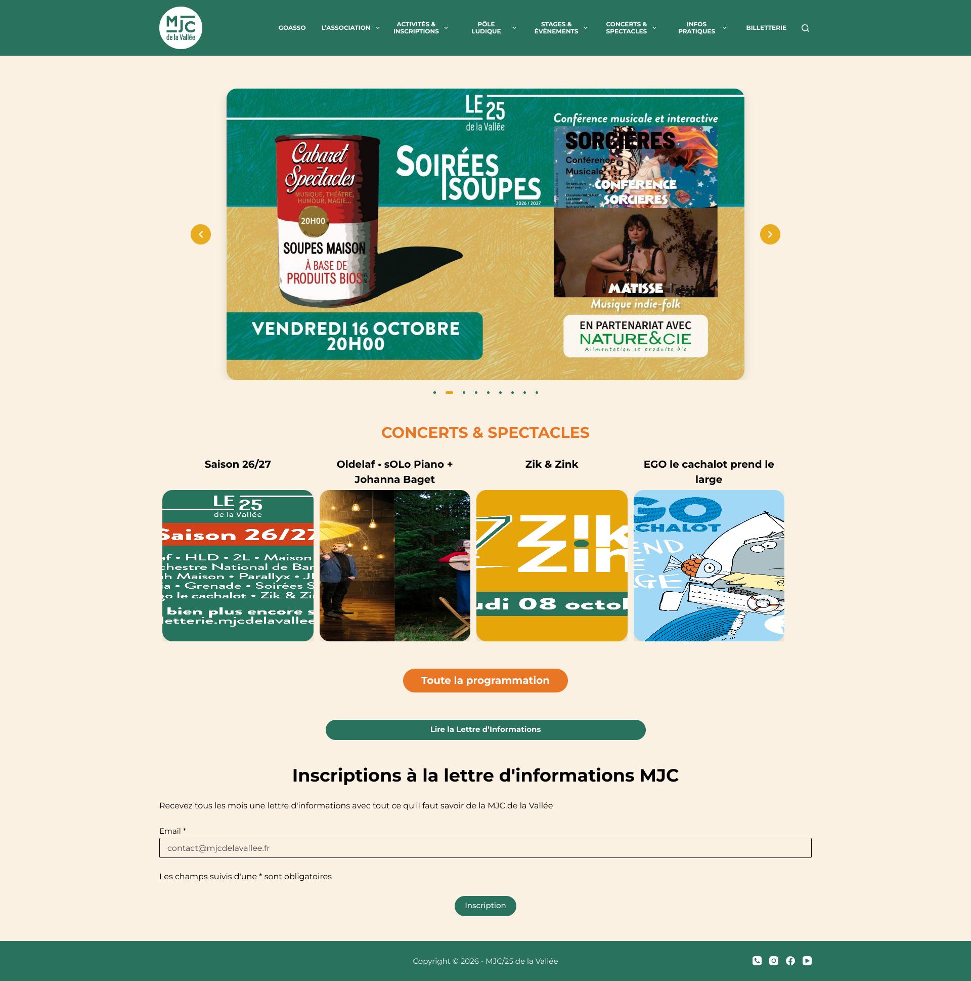 Aperçu du site
