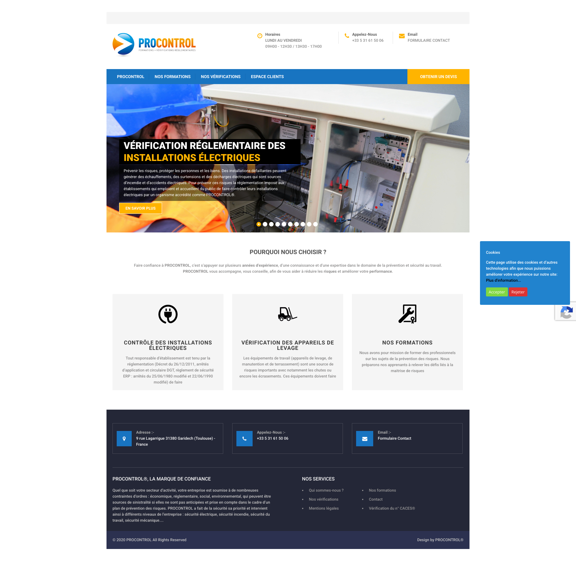Aperçu du site