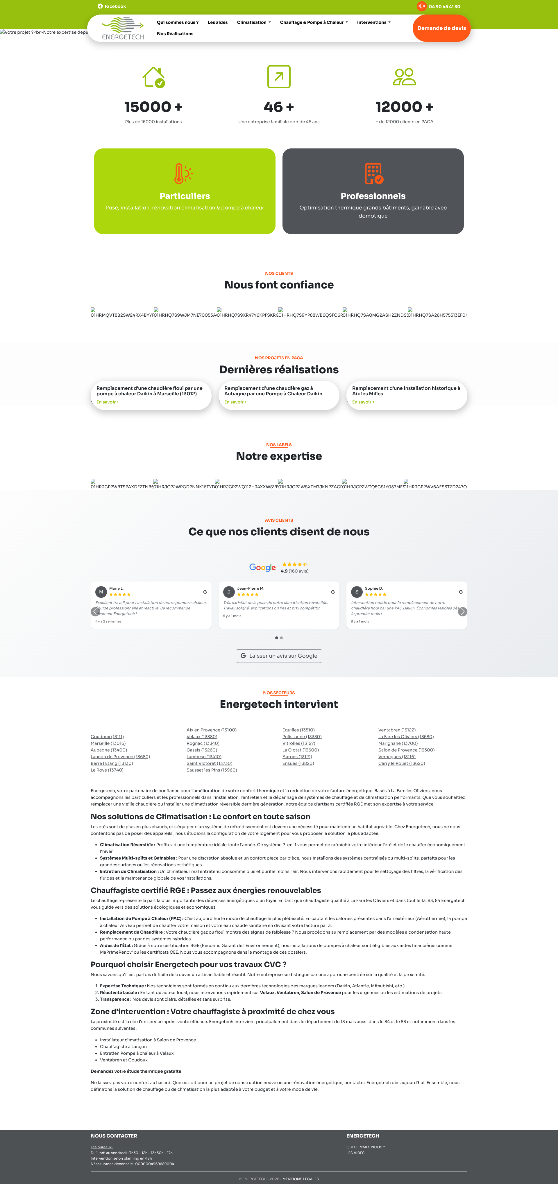 Aperçu du site