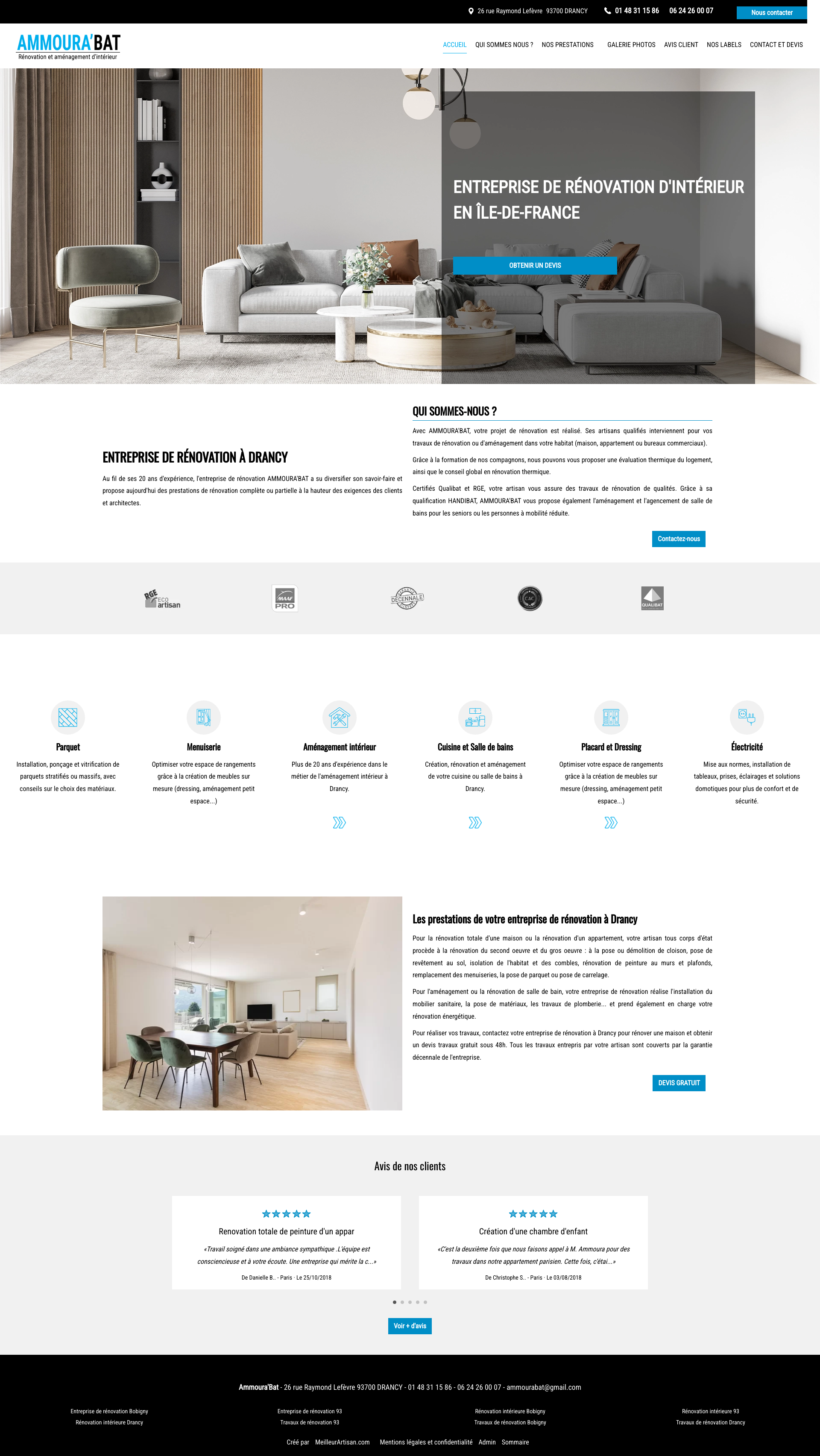 Aperçu du site