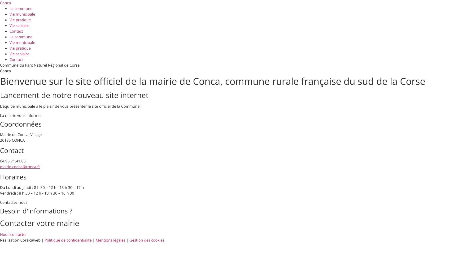 Aperçu du site