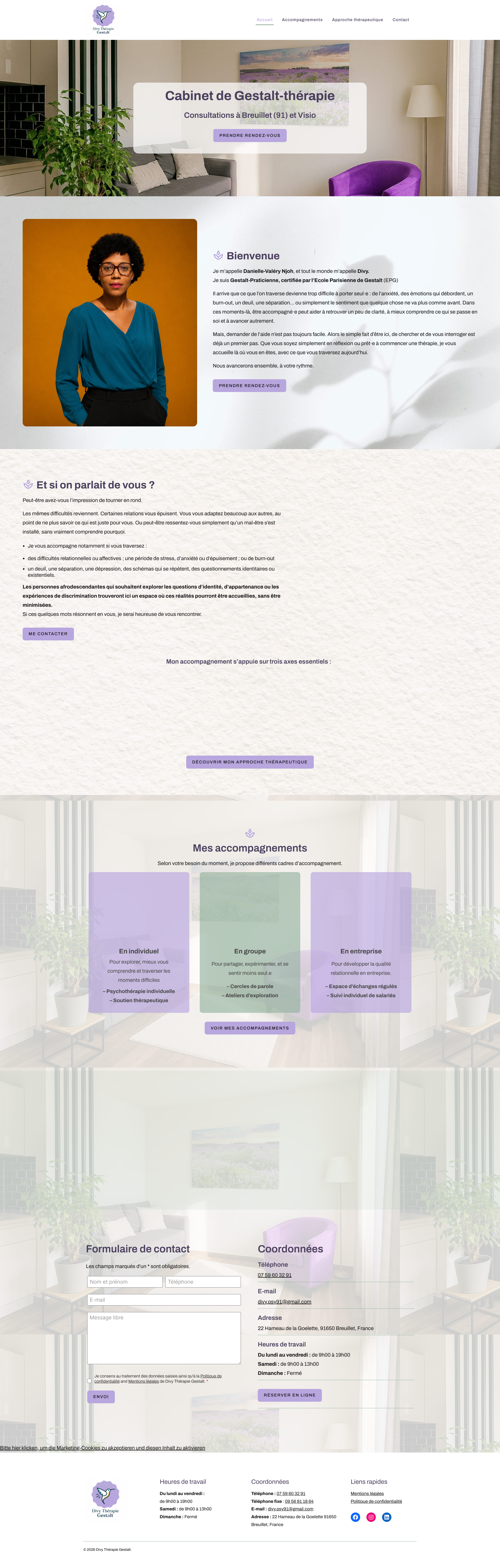 Aperçu du site