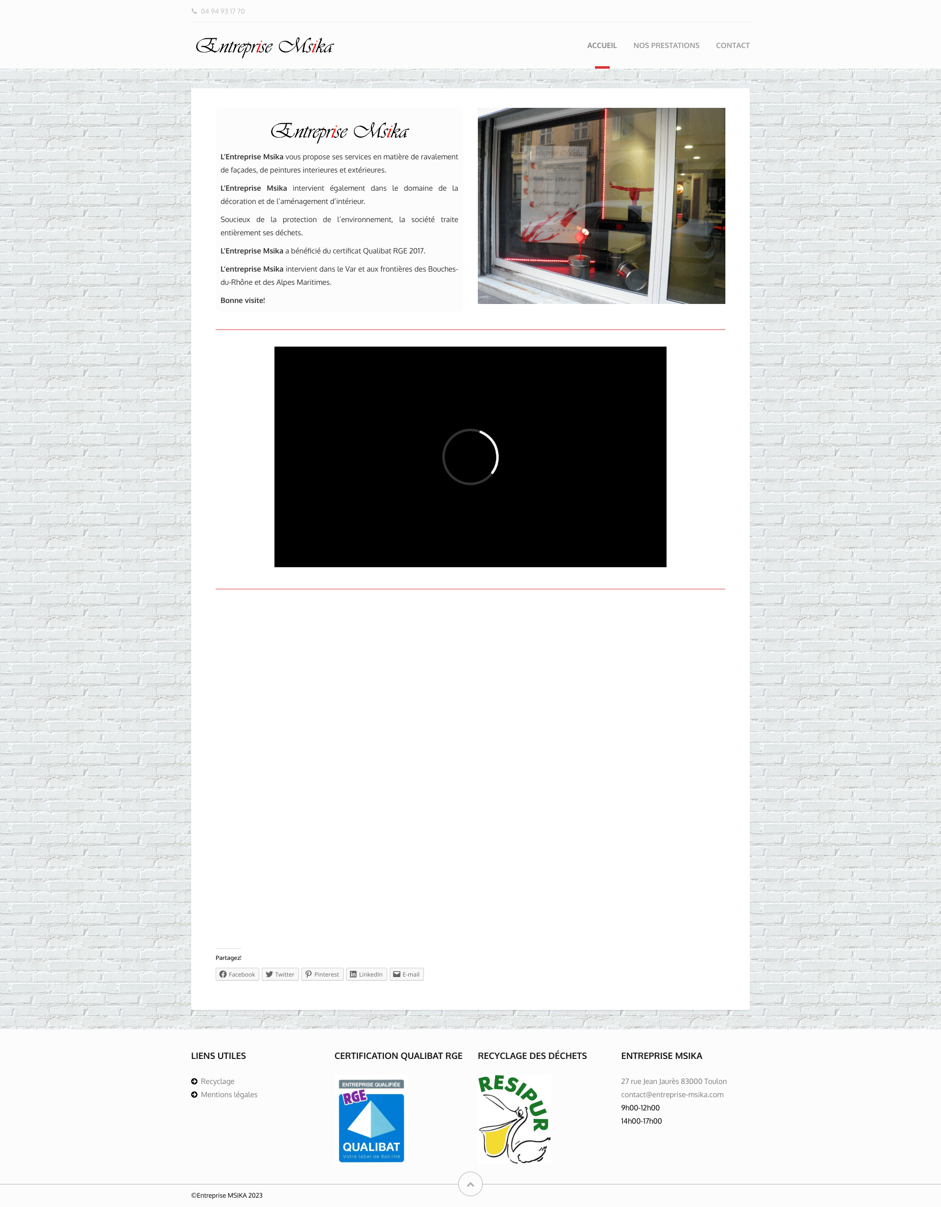 Aperçu du site