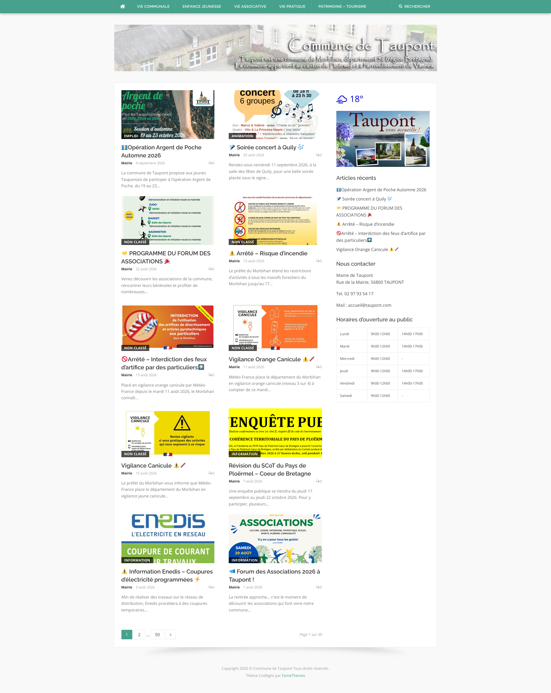 Aperçu du site
